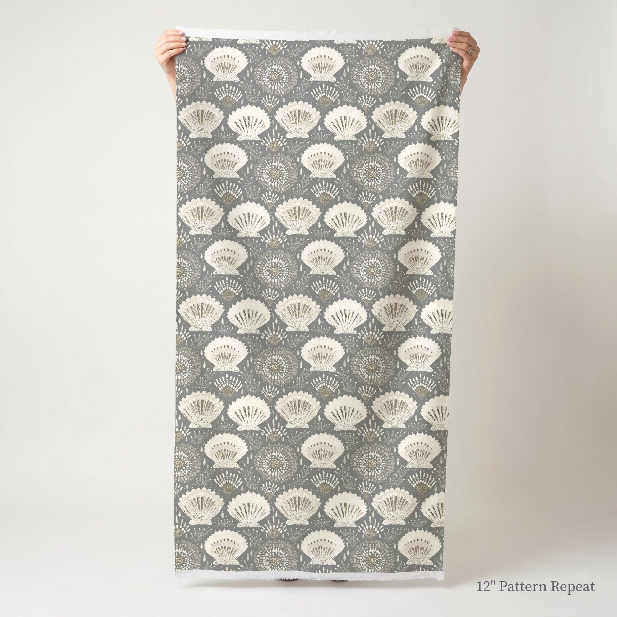 Grey Shells - Fabric - Linen Rowe