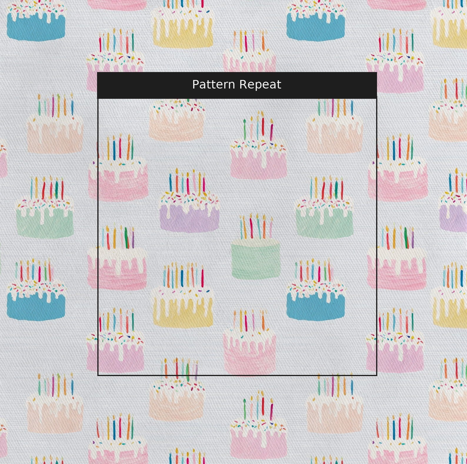 Happy Birthday Cakes - Fabric - Linen Rowe