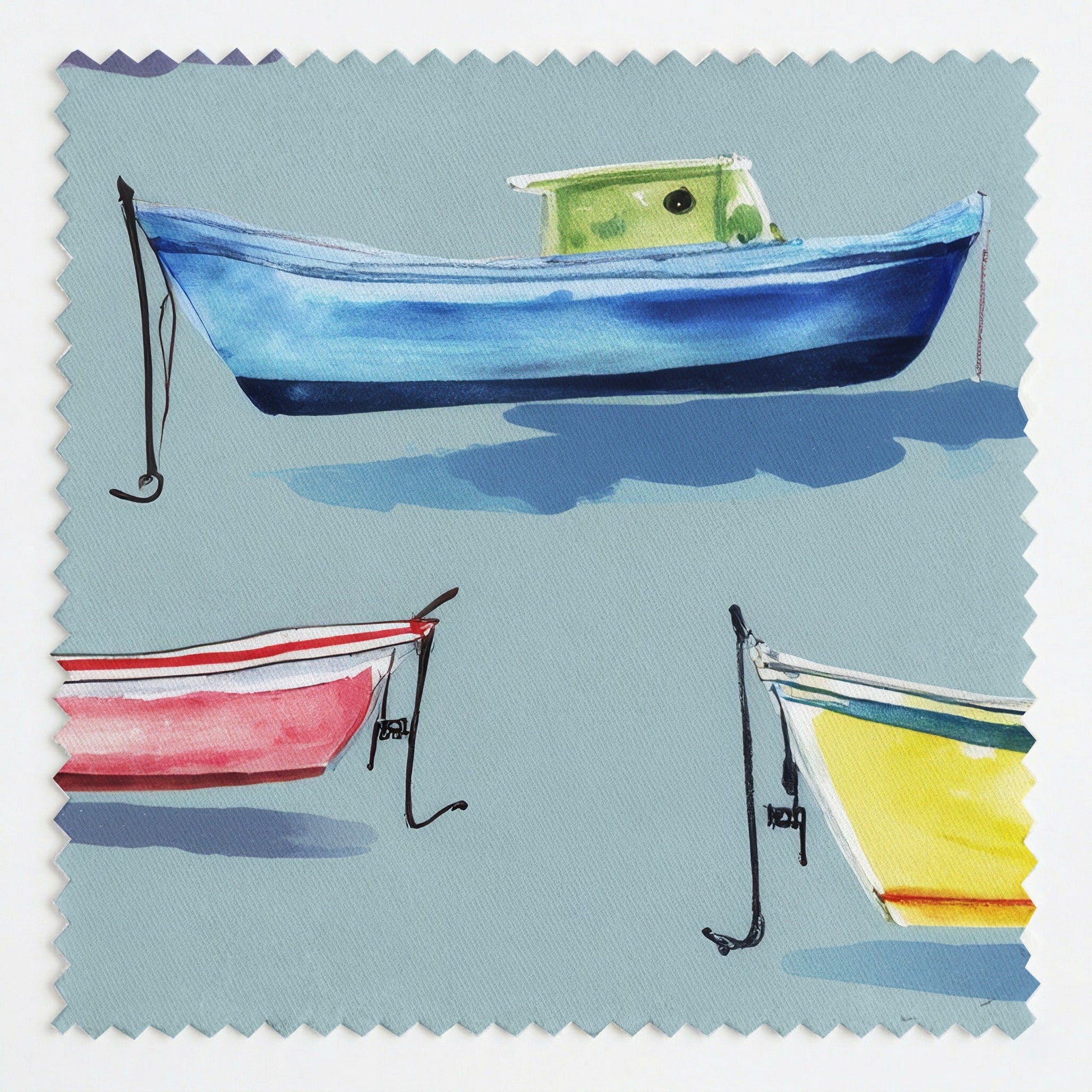 Harbor Fishing Fleet - Fabric - Linen Rowe
