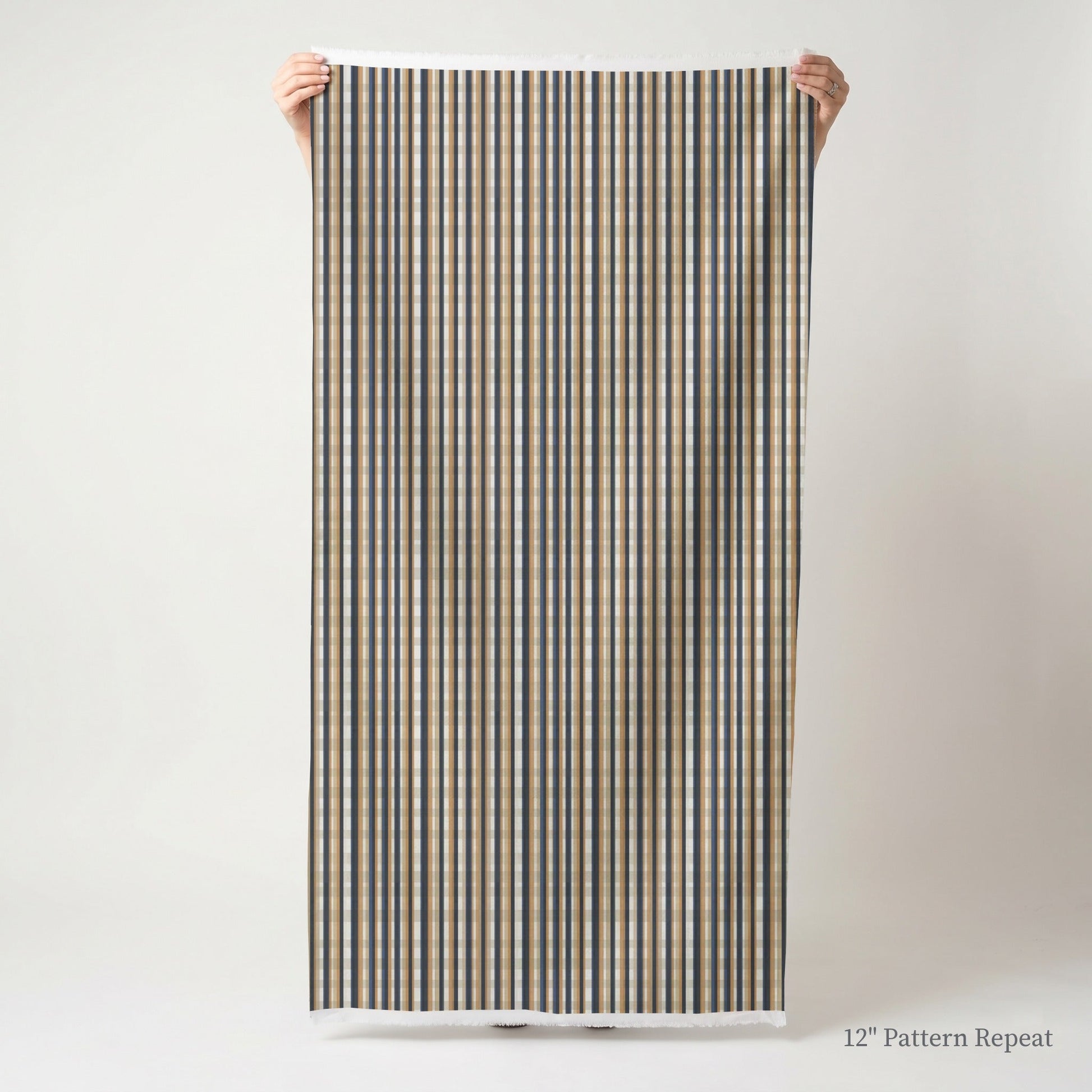 Harbor Plaid Stripe - Fabric - Linen Rowe