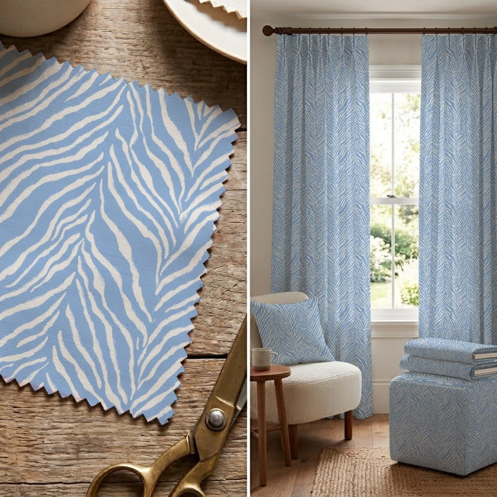 Harper Blue - Fabric - Linen Rowe