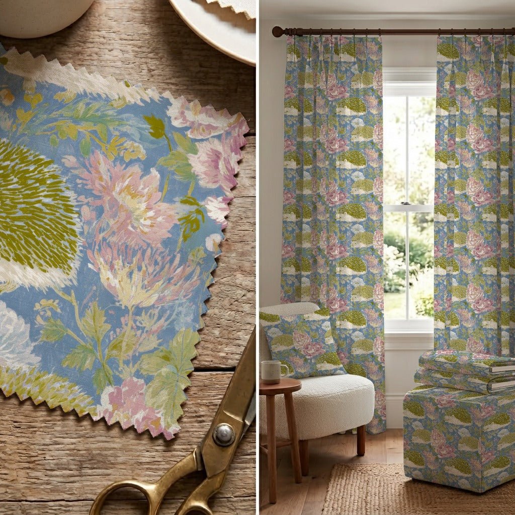 Hedgehog Garden - Fabric - Linen Rowe