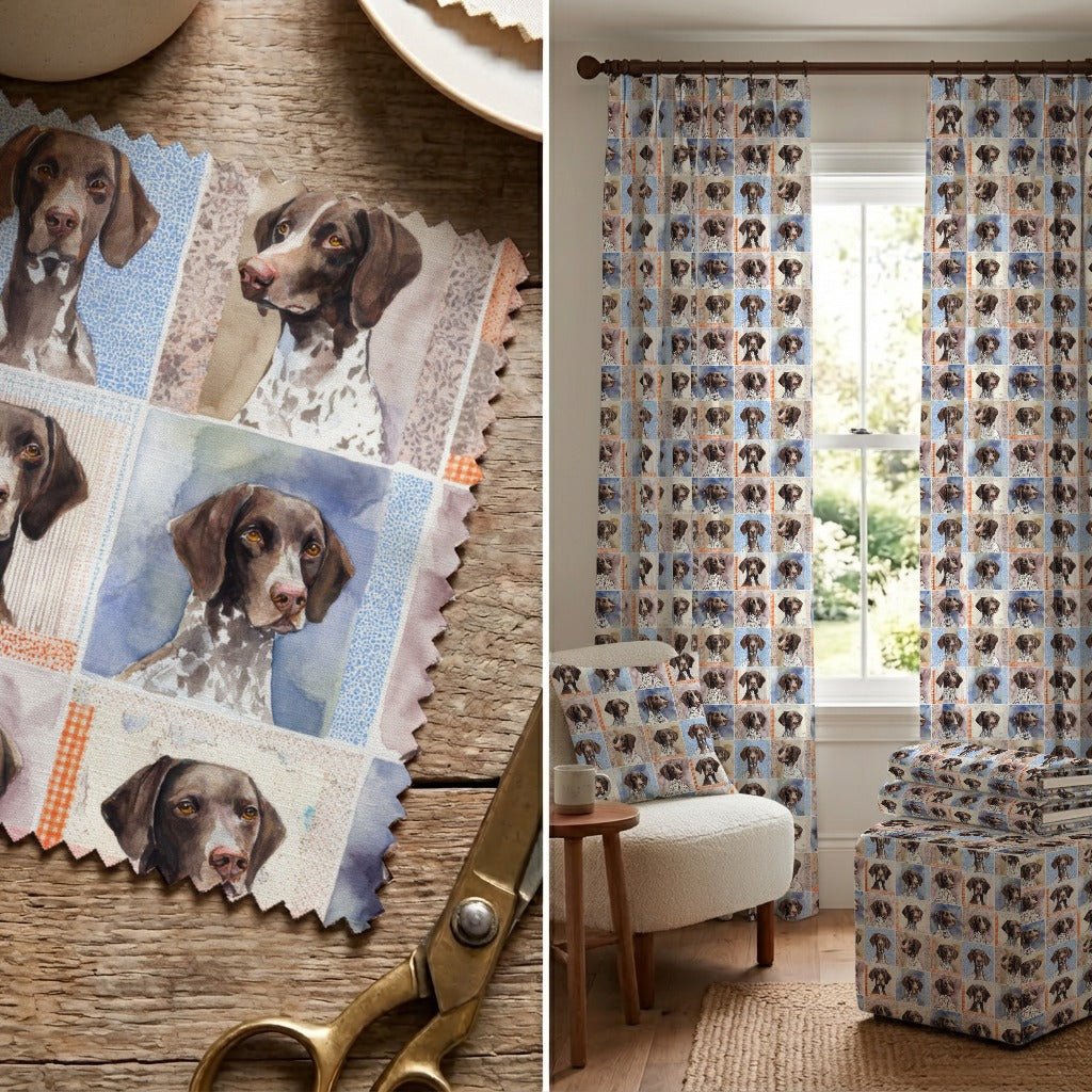Heritage Quilted German Shorthairs - Fabric - Linen Rowe