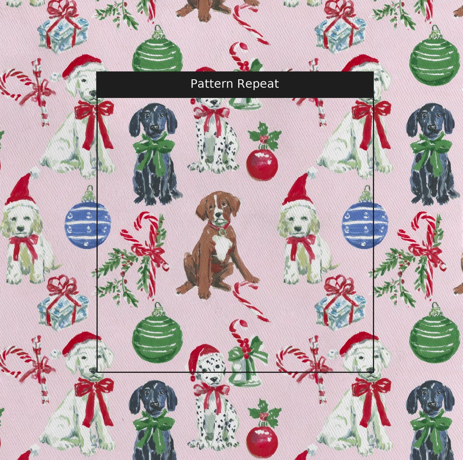 Holiday Hounds - Fabric - Linen Rowe
