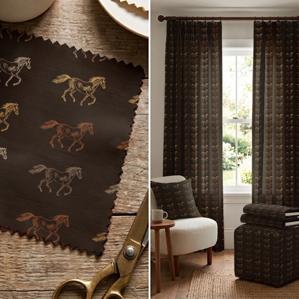 Horse Sketch - Fabric - Linen Rowe