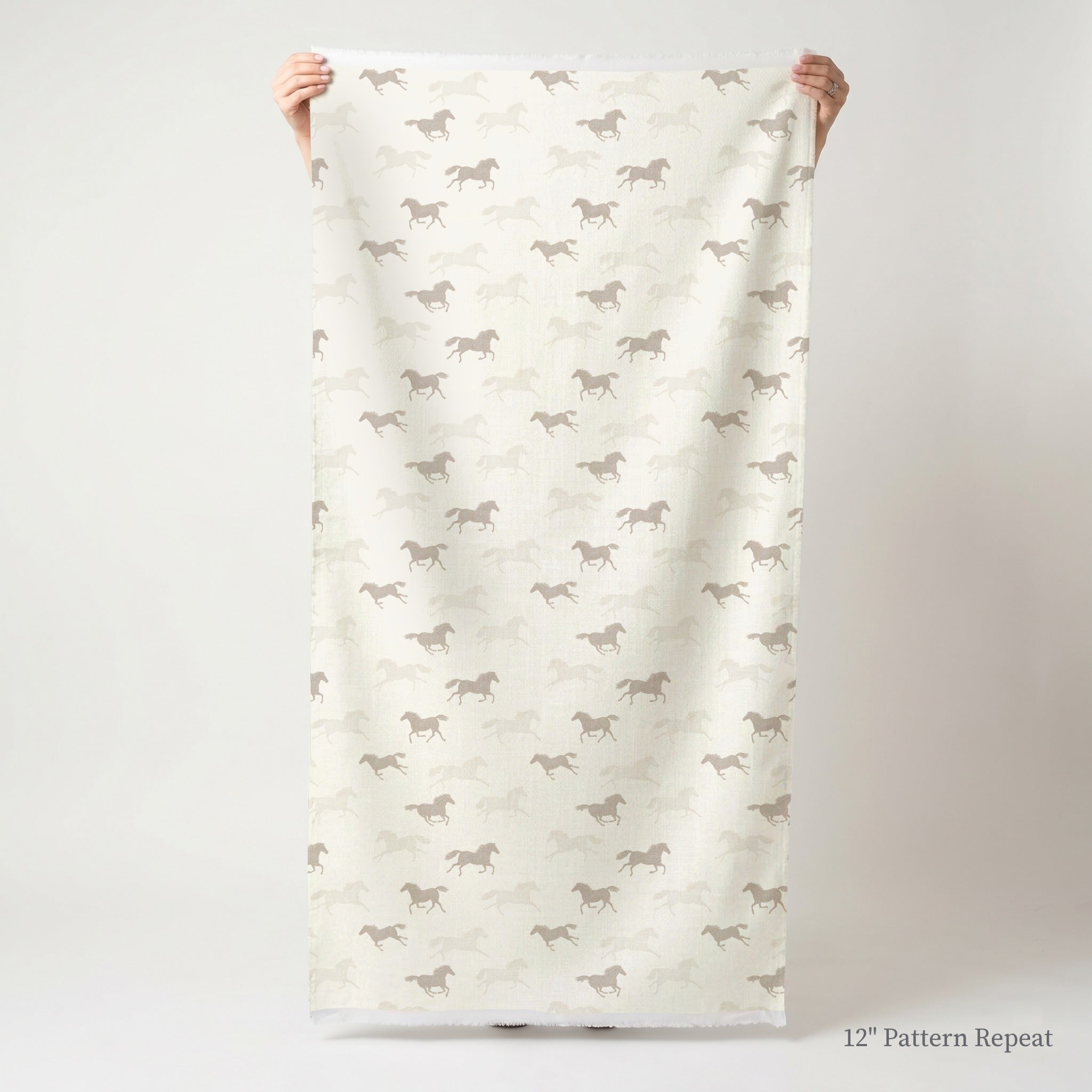 Horses Running - Fabric - Linen Rowe