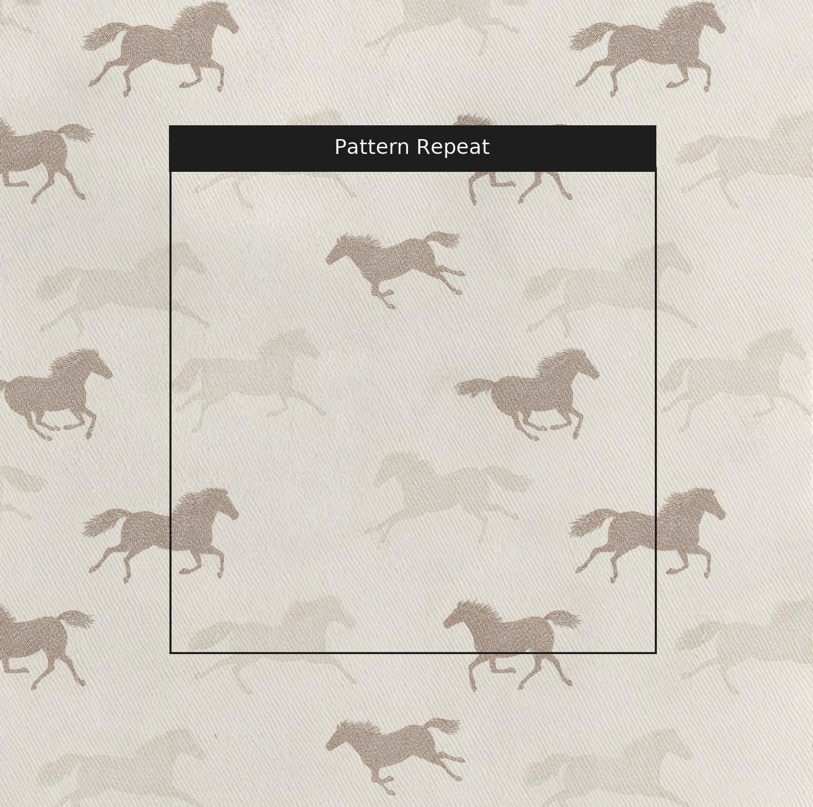 Horses Running - Fabric - Linen Rowe
