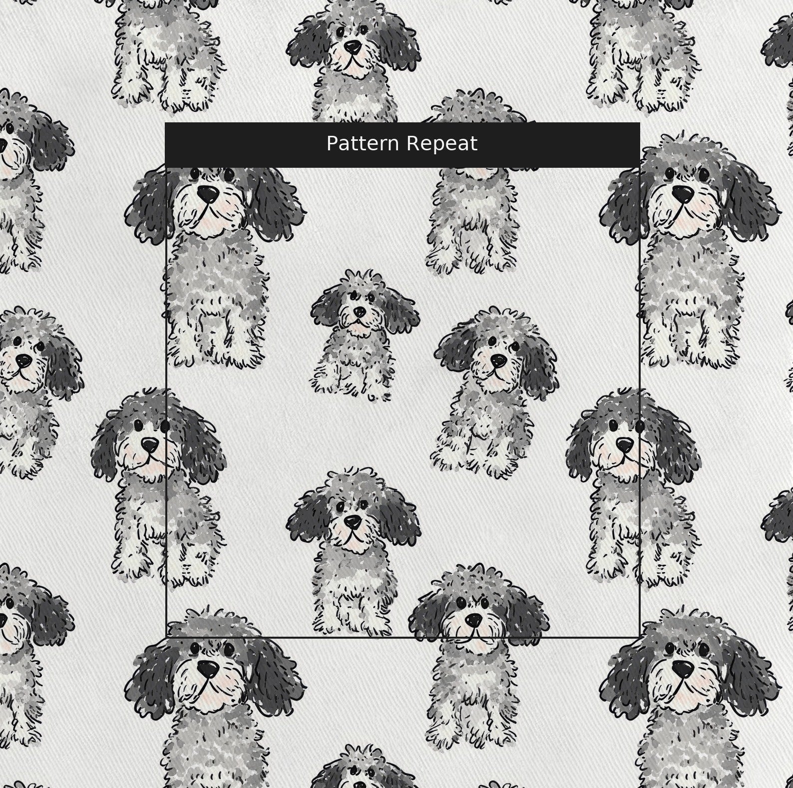 In the Wind Goldendoodle - Fabric - Linen Rowe