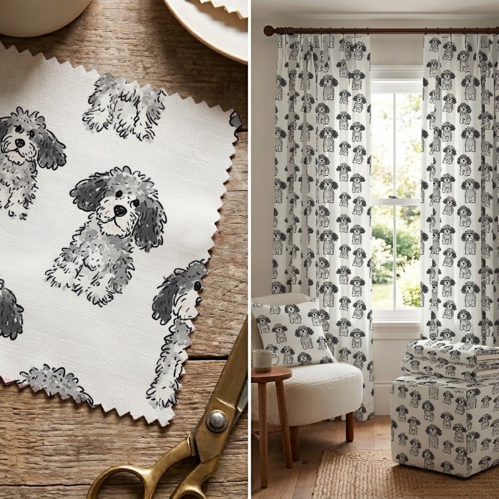 In the Wind Goldendoodle - Fabric - Linen Rowe