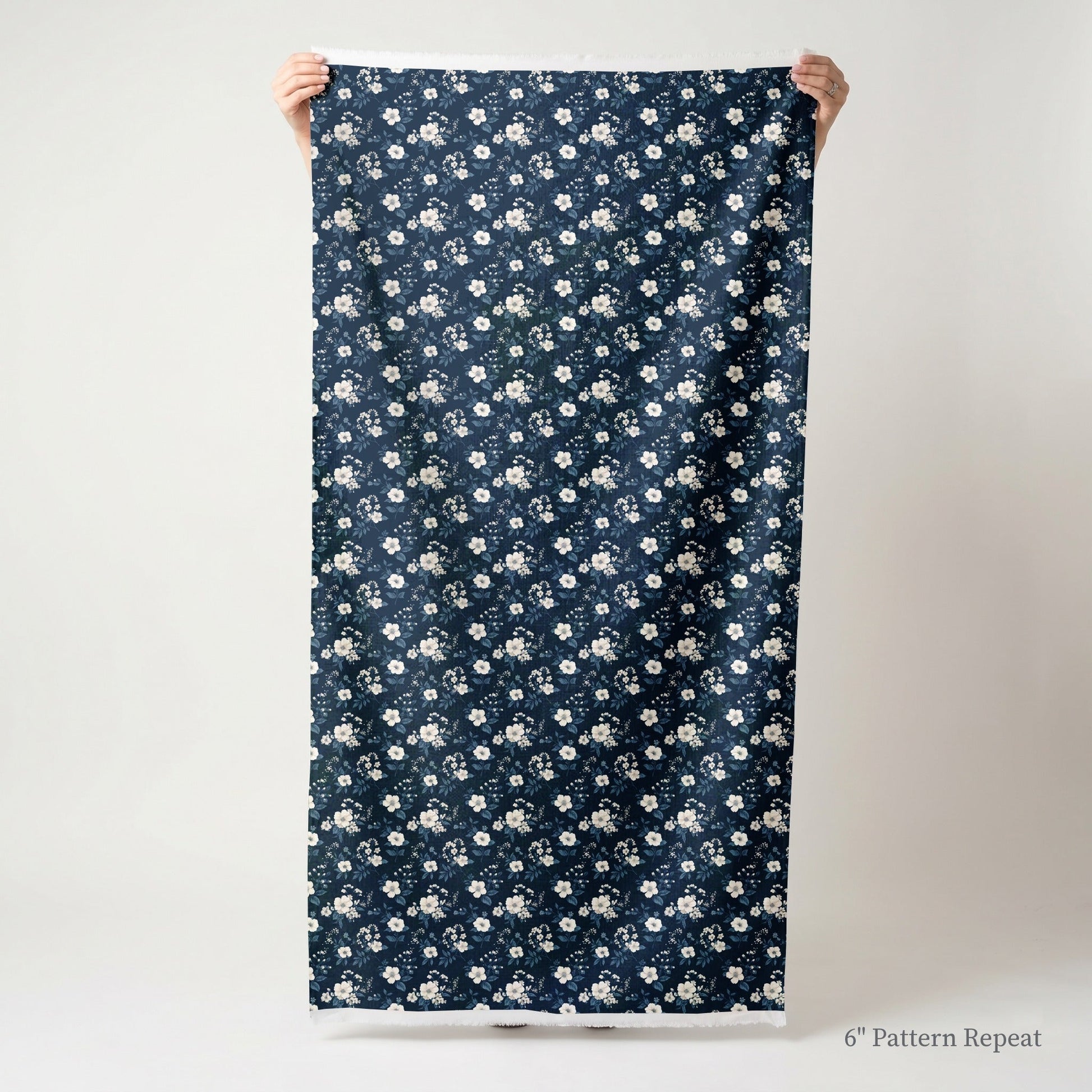 Indigo Blossom - Fabric - Linen Rowe