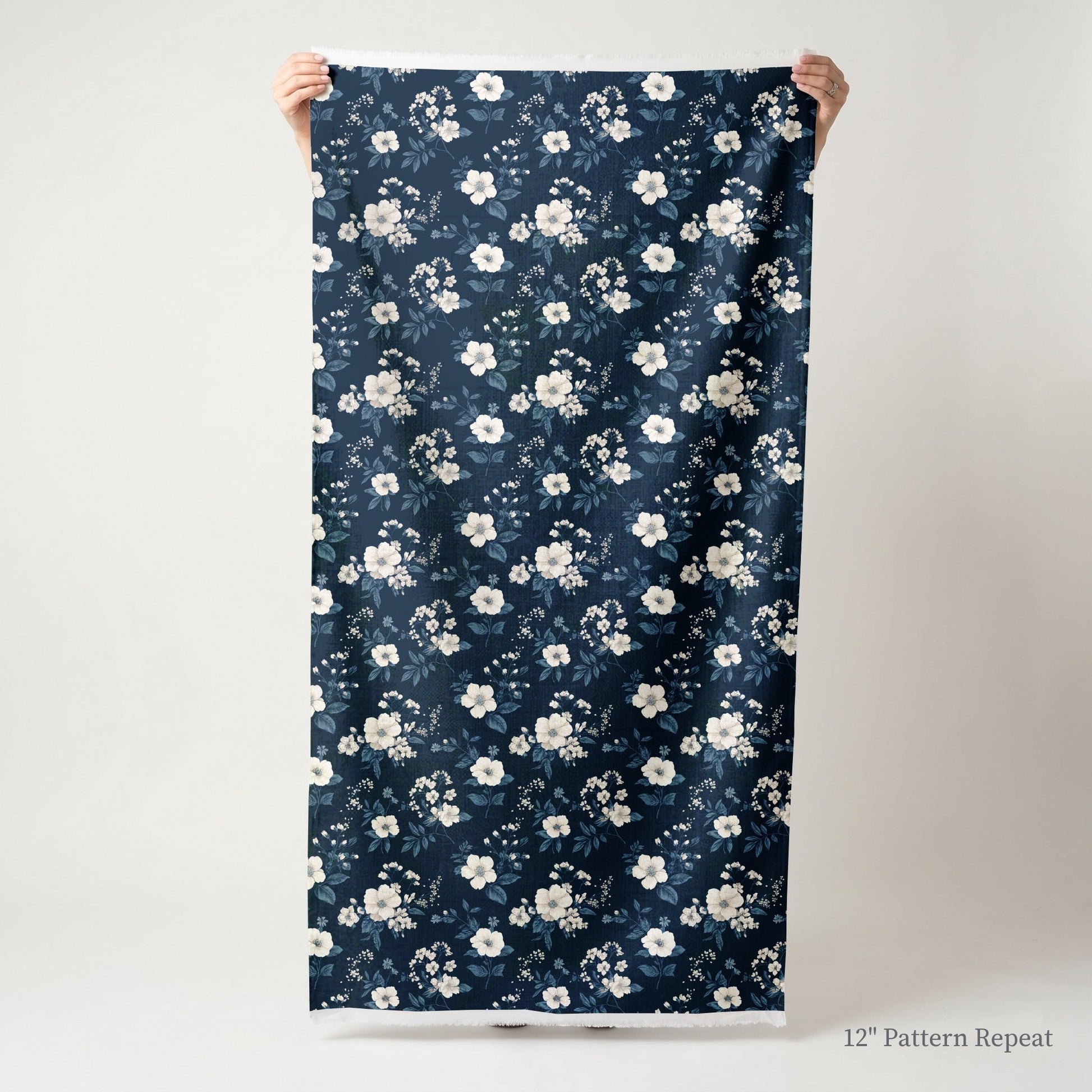 Indigo Blossom - Fabric - Linen Rowe