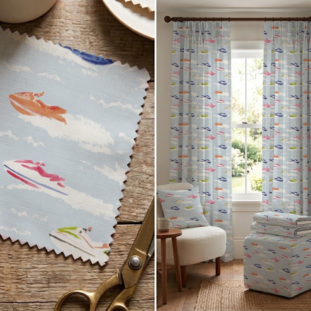 Jet Skiing - Fabric - Linen Rowe