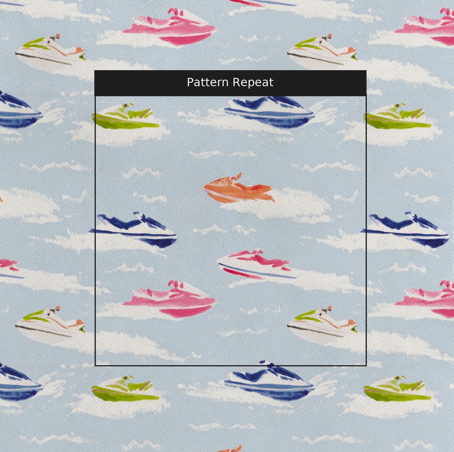 Jet Skiing - Fabric - Linen Rowe