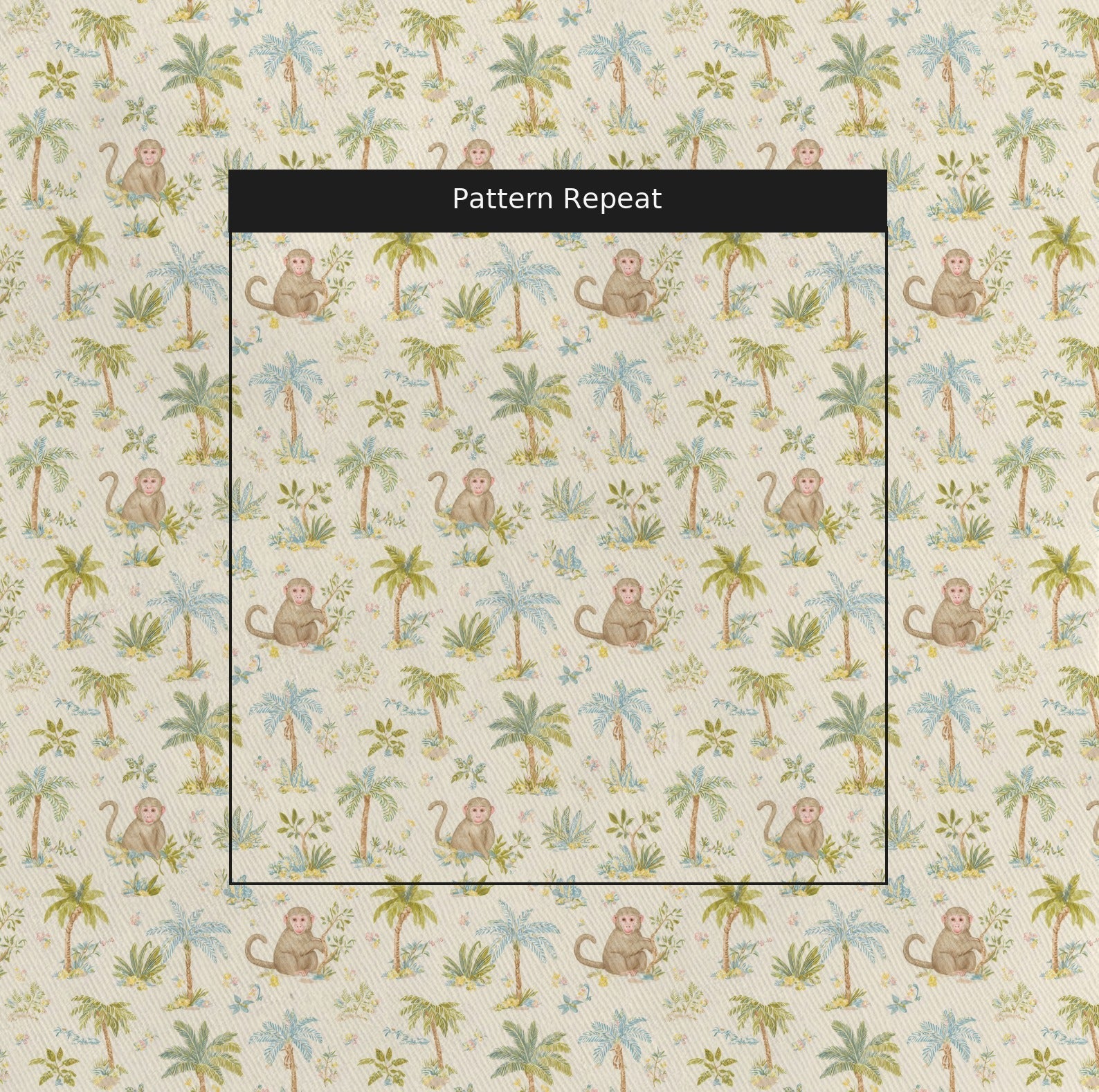 Jungle Monkey - Fabric - Linen Rowe