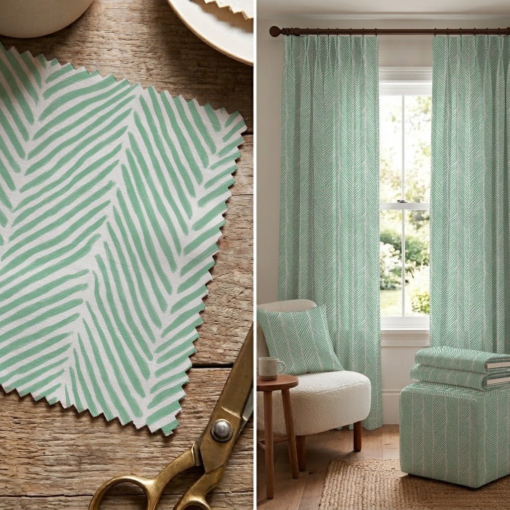 Junia Green - Fabric - Linen Rowe