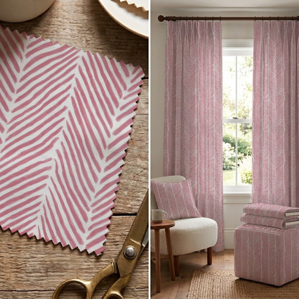 Junia Pink - Fabric - Linen Rowe