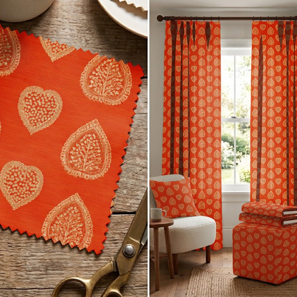 Juniper Orange - Fabric - Linen Rowe