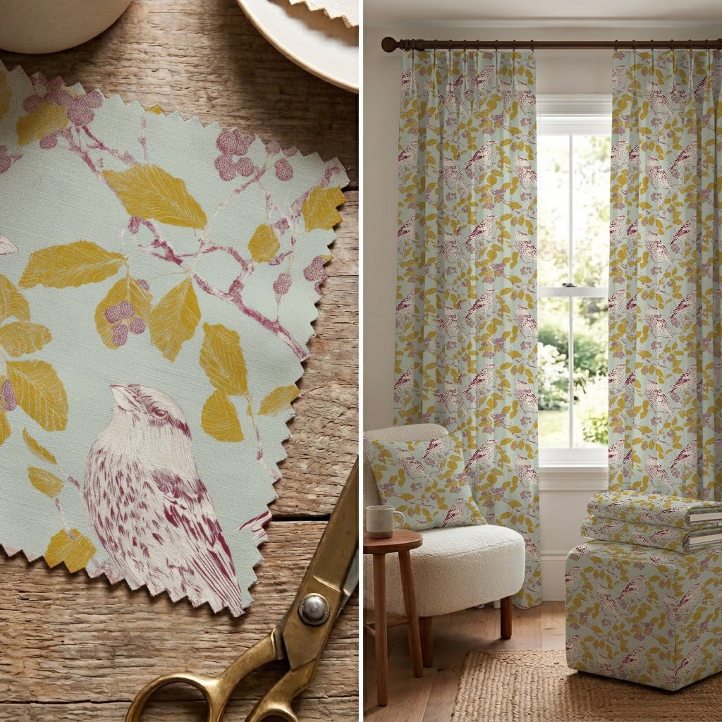 Kayla Birds - Fabric - Linen Rowe