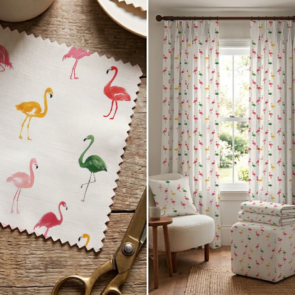 Keese Flamingo - Fabric - Linen Rowe