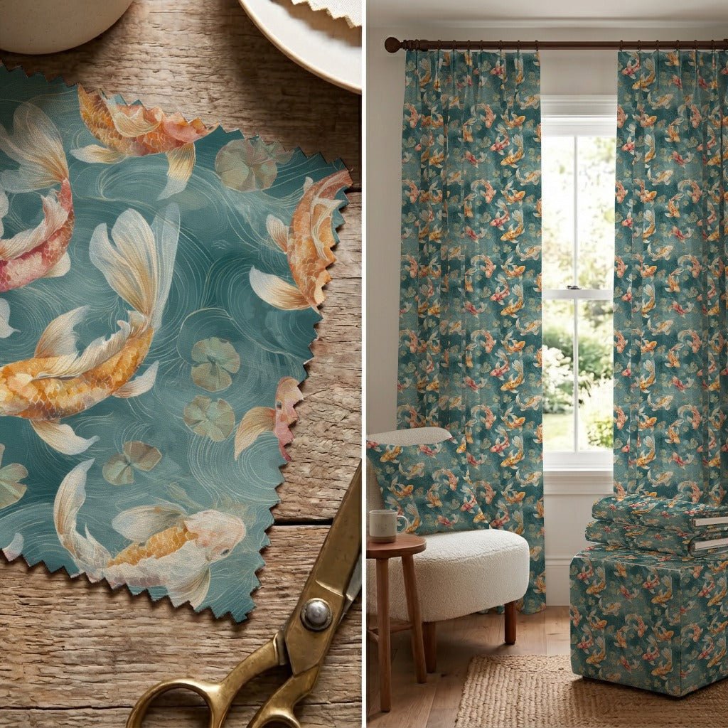 Koi Pond - Fabric - Linen Rowe