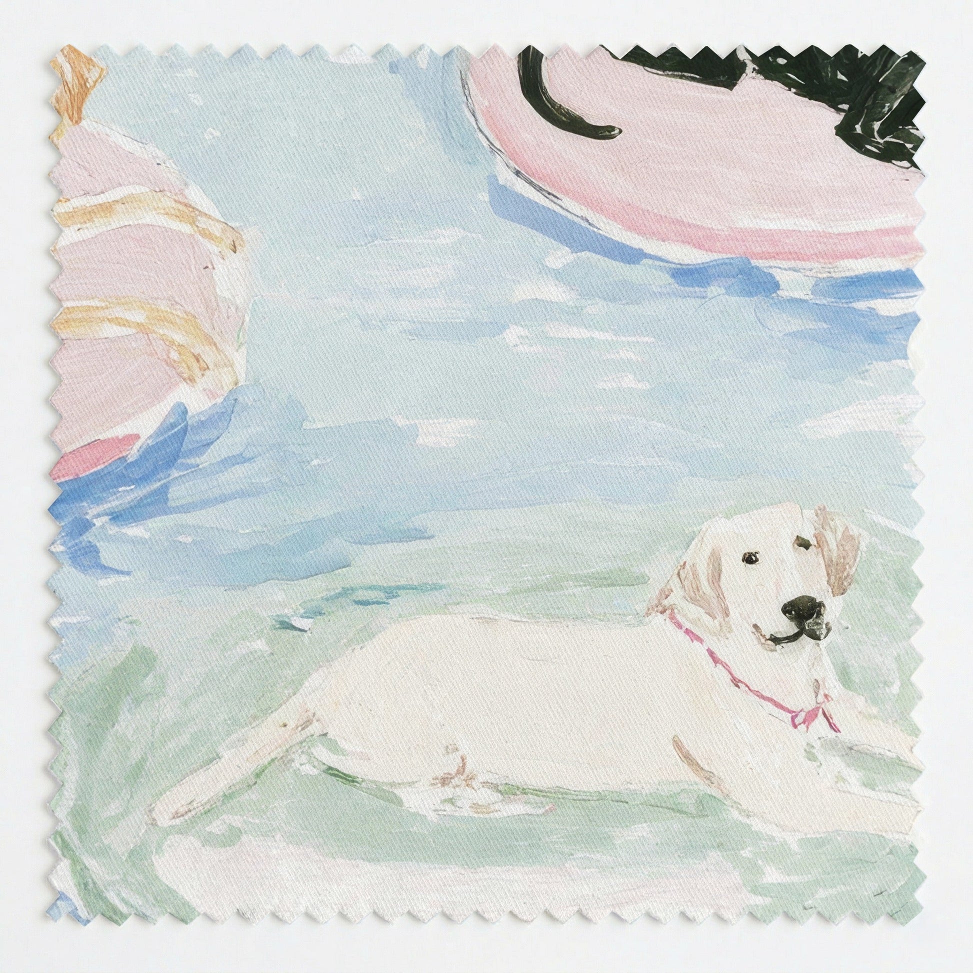 Labrador Pool Time - Fabric - Linen Rowe