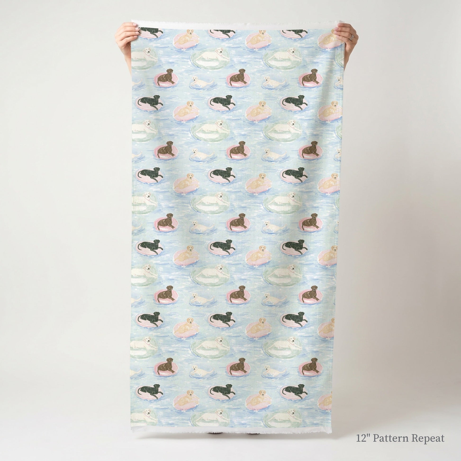 Labrador Pool Time - Fabric - Linen Rowe