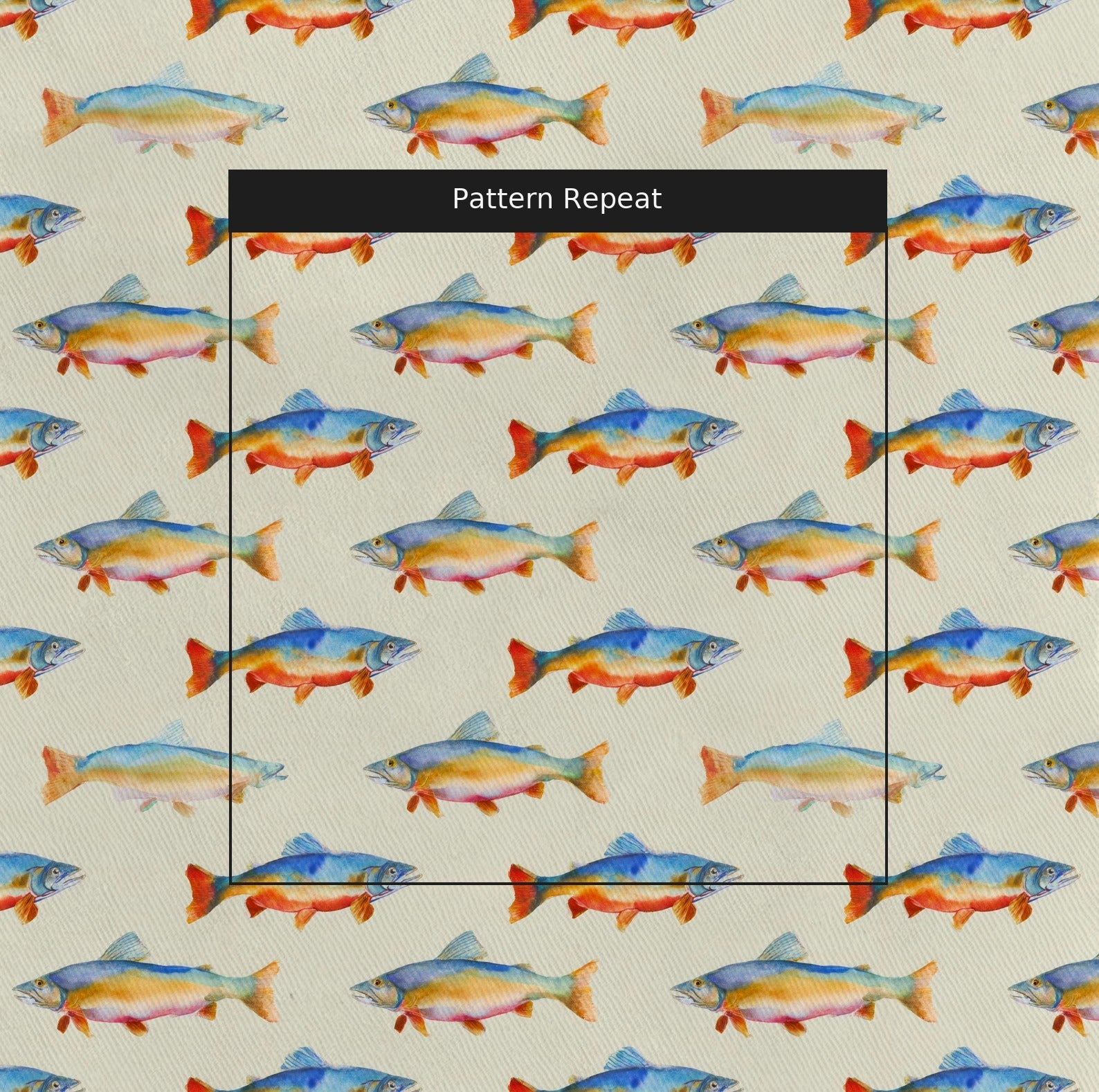 Lake Catches of the Day - Fabric - Linen Rowe
