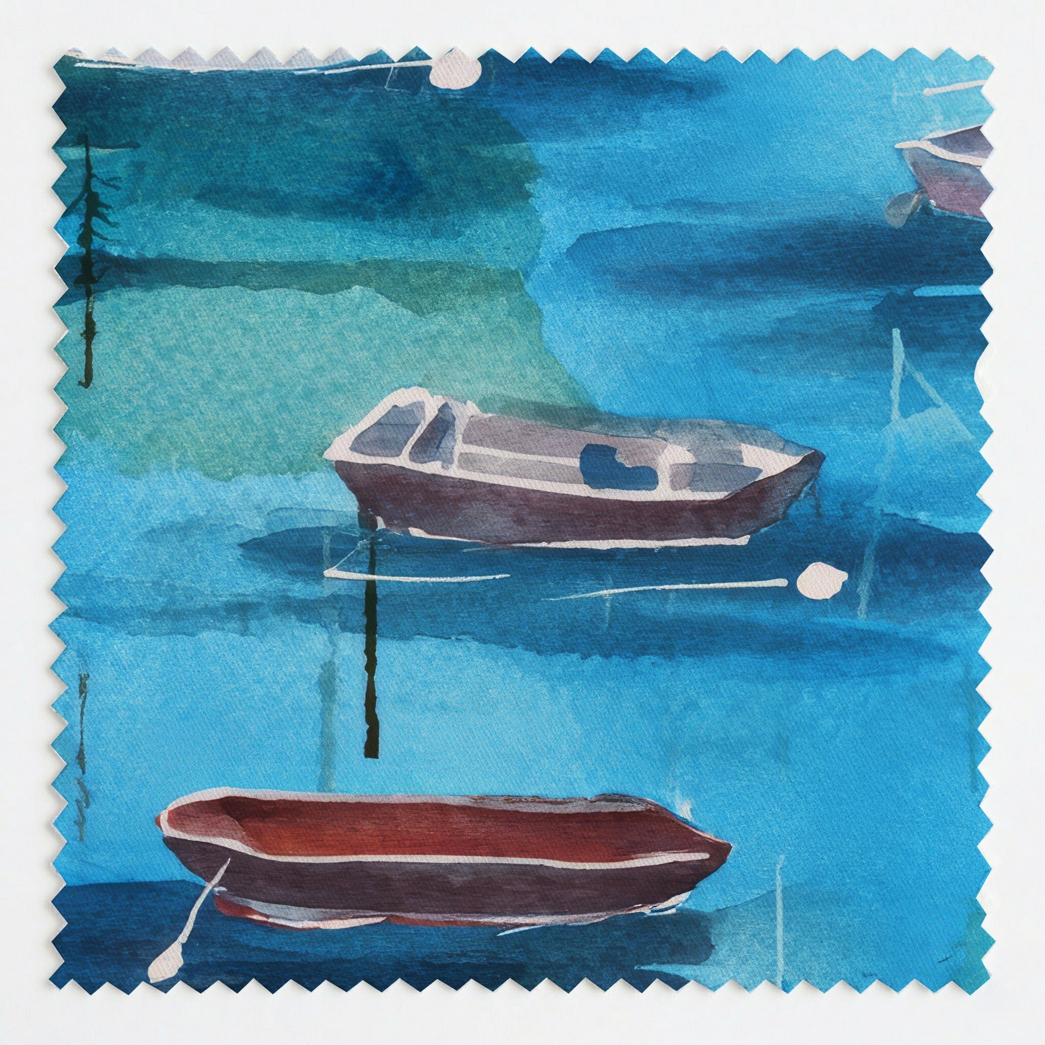 Lake Day Boating - Fabric - Linen Rowe