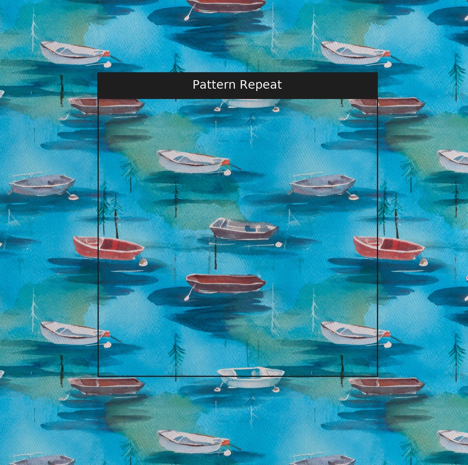Lake Day Boating - Fabric - Linen Rowe