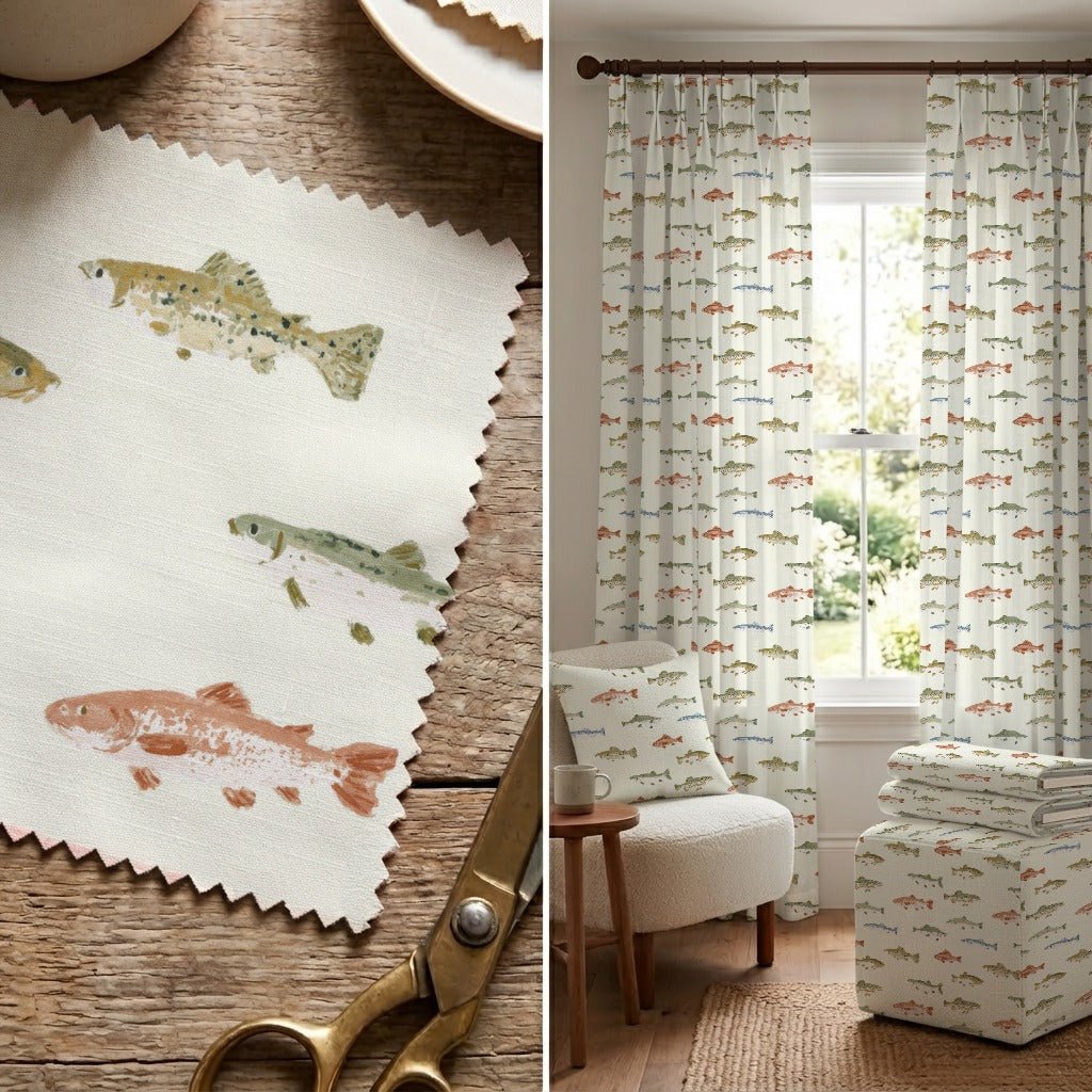 Lake Fish - Fabric - Linen Rowe