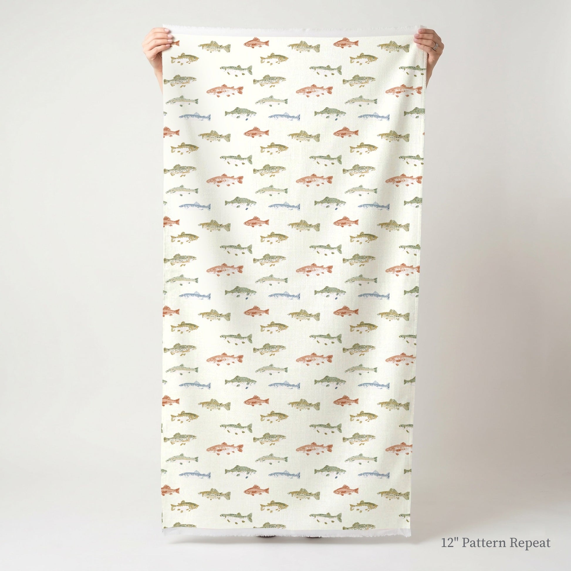 Lake Fish - Fabric - Linen Rowe