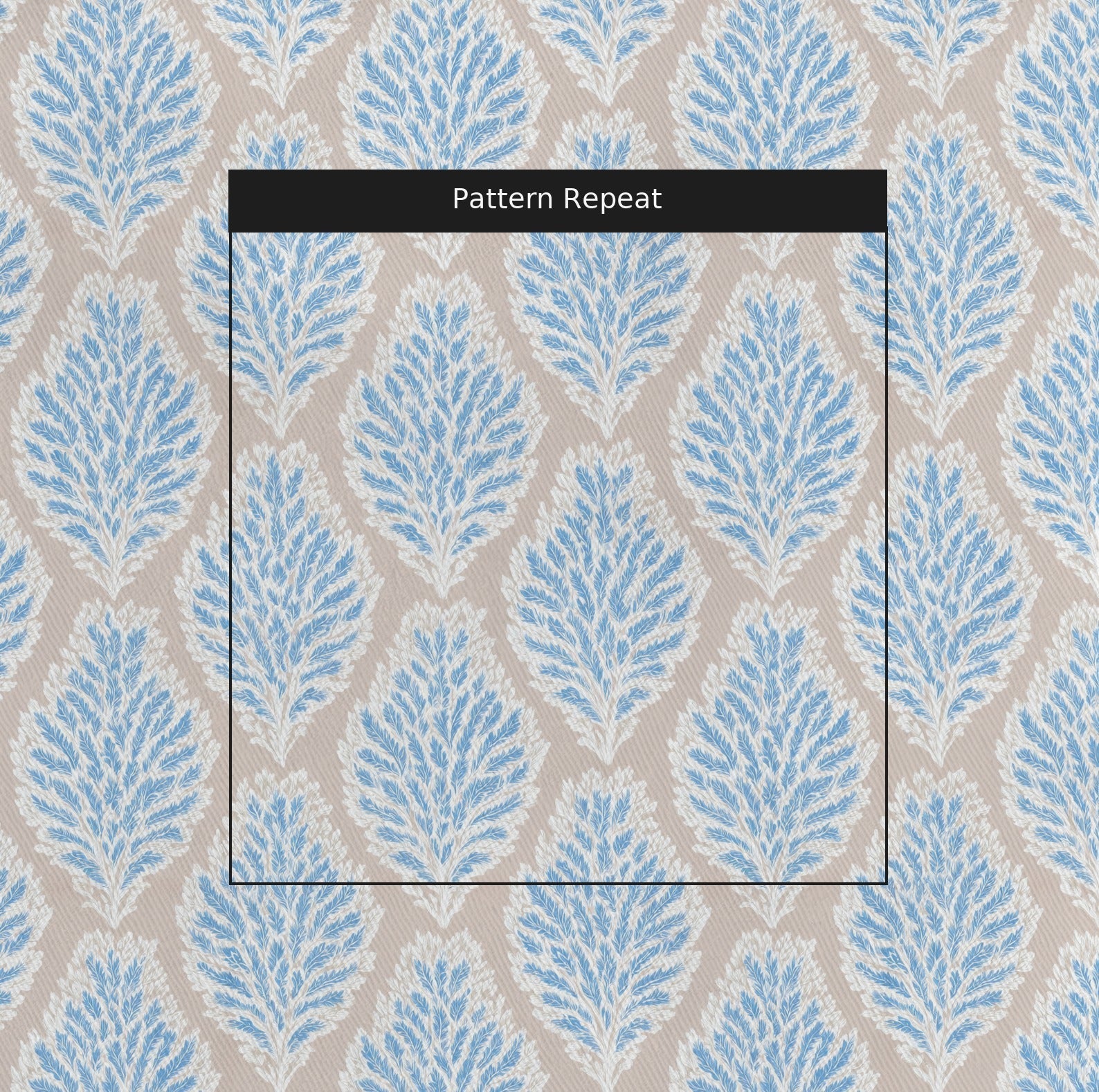 Leaf Motif - Fabric - Linen Rowe