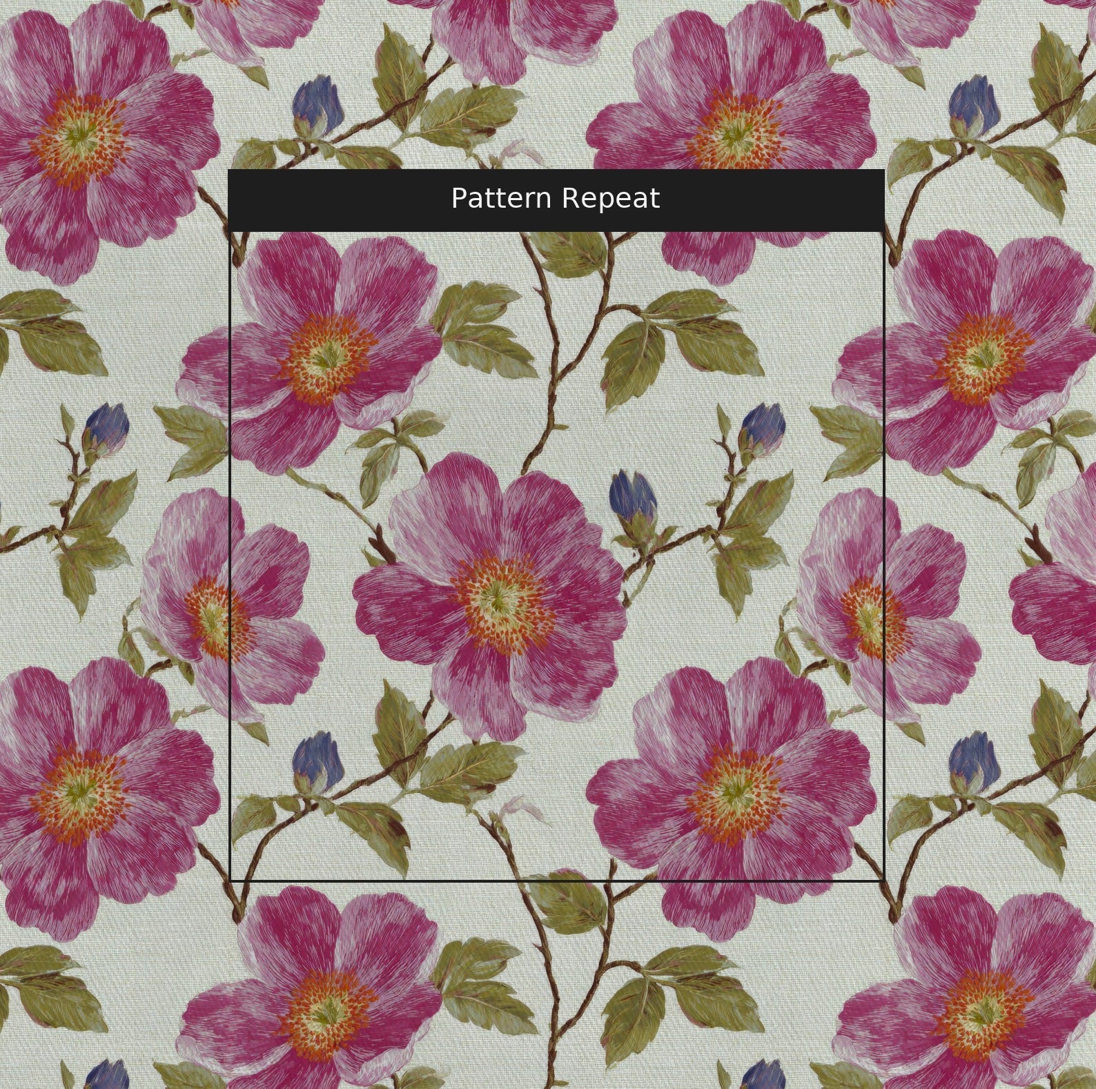 Library Floral - Fabric - Linen Rowe