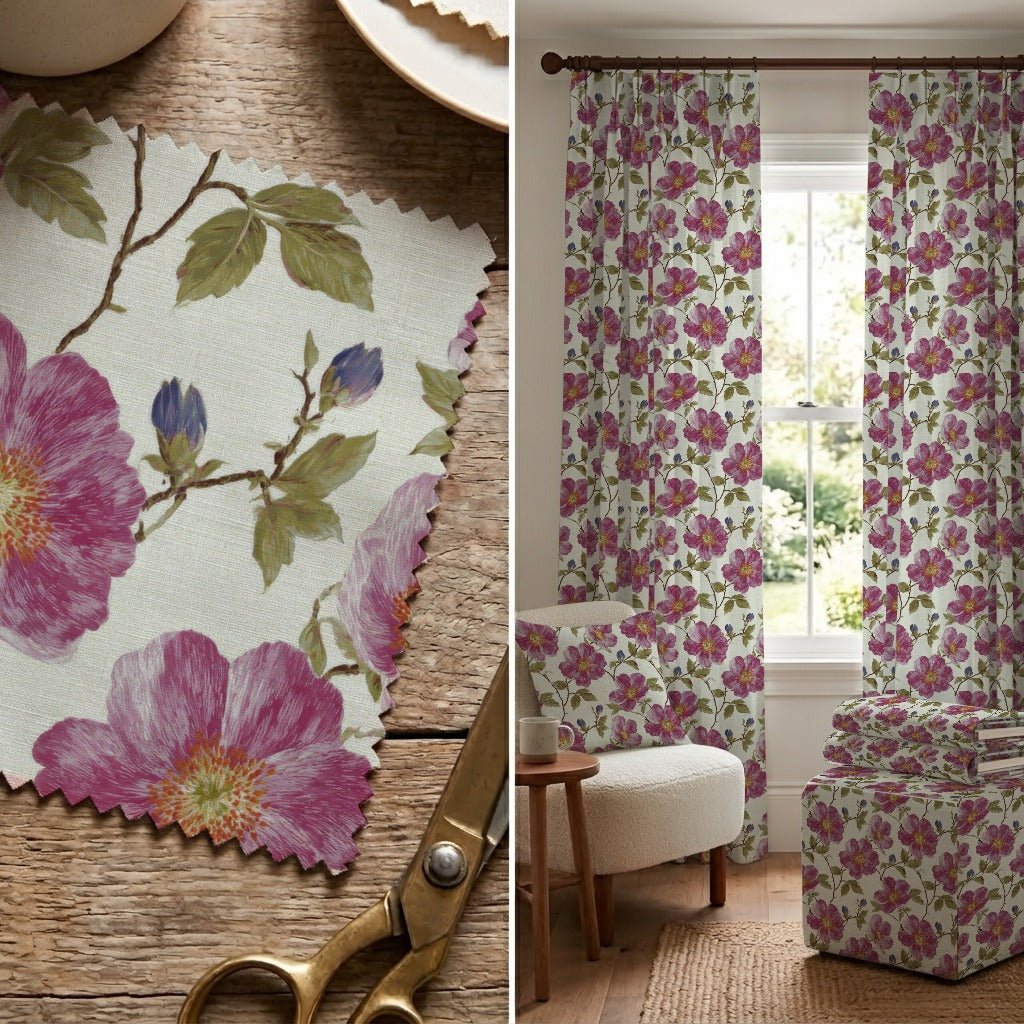 Library Floral - Fabric - Linen Rowe