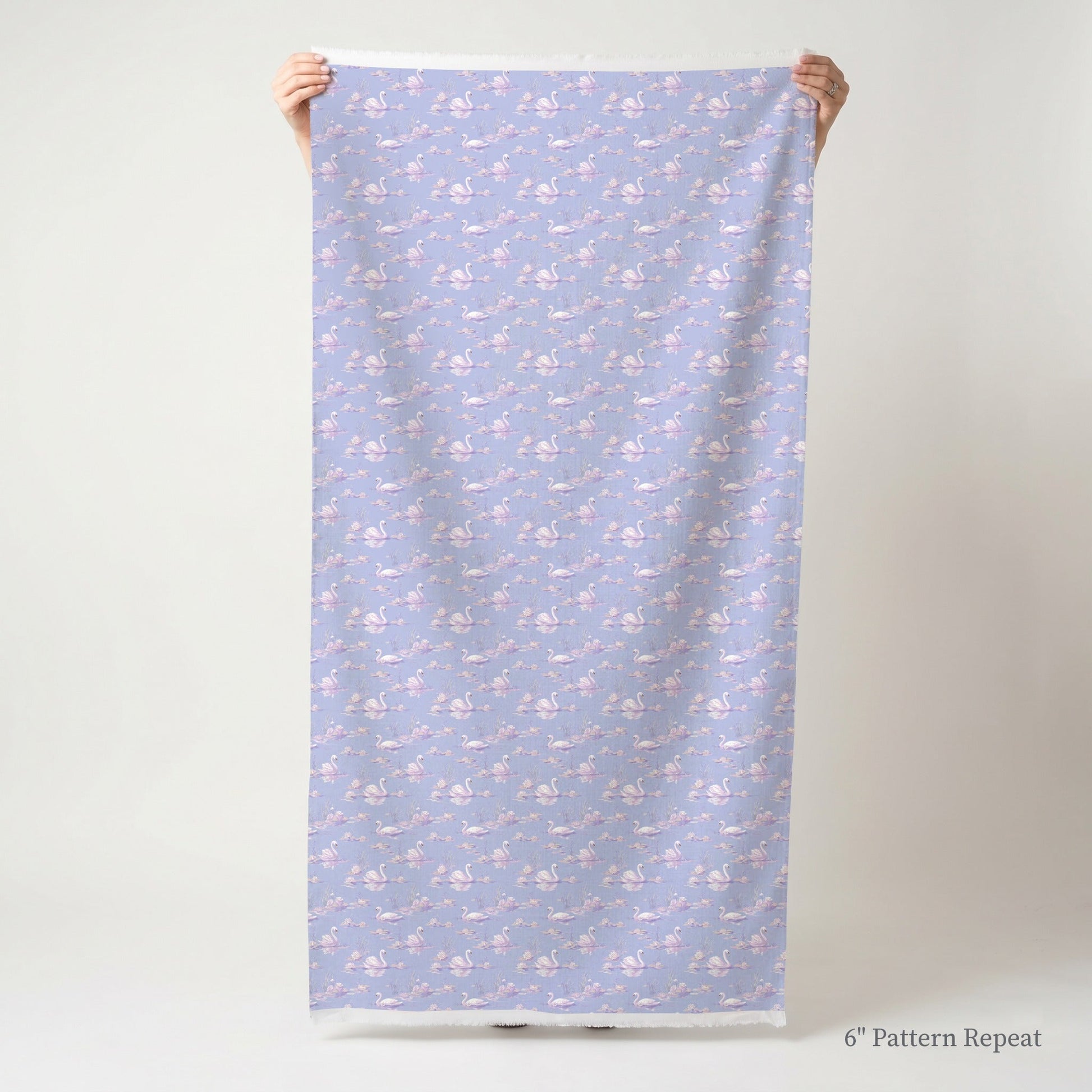Lilac Swans - Fabric - Linen Rowe
