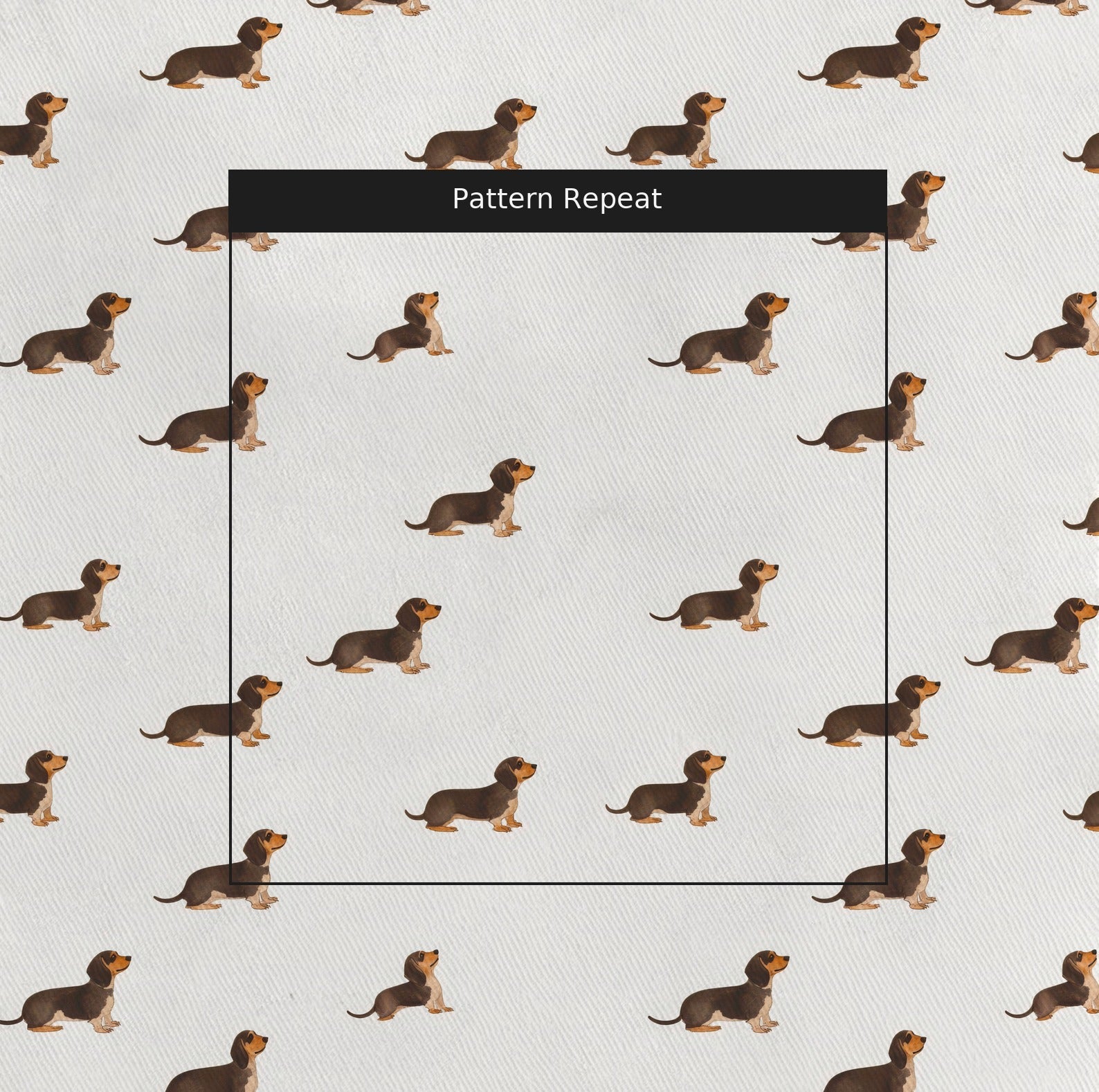 Lined Up Dachshund(1) - Fabric - Linen Rowe