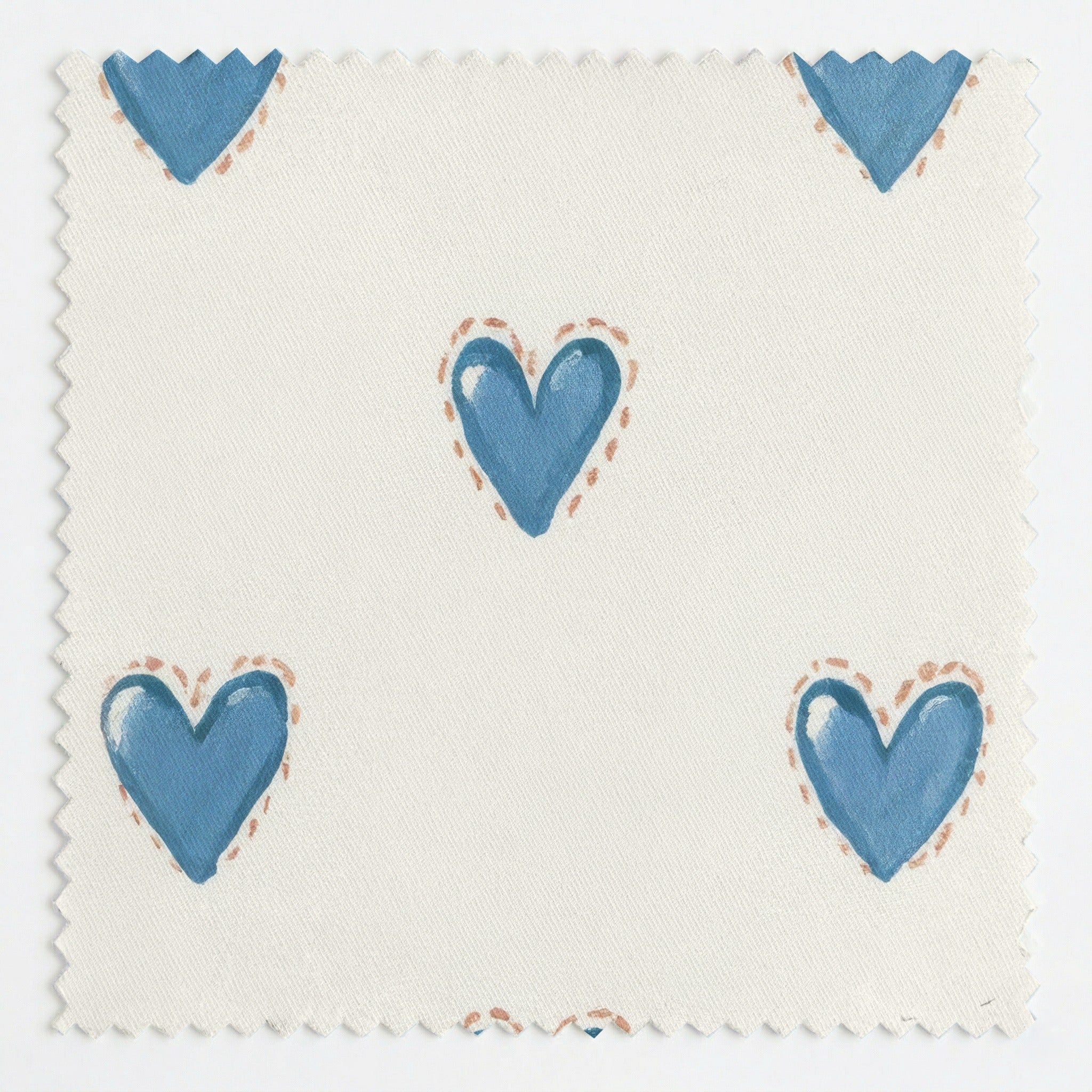 Little Blue Hearts - Fabric - Linen Rowe