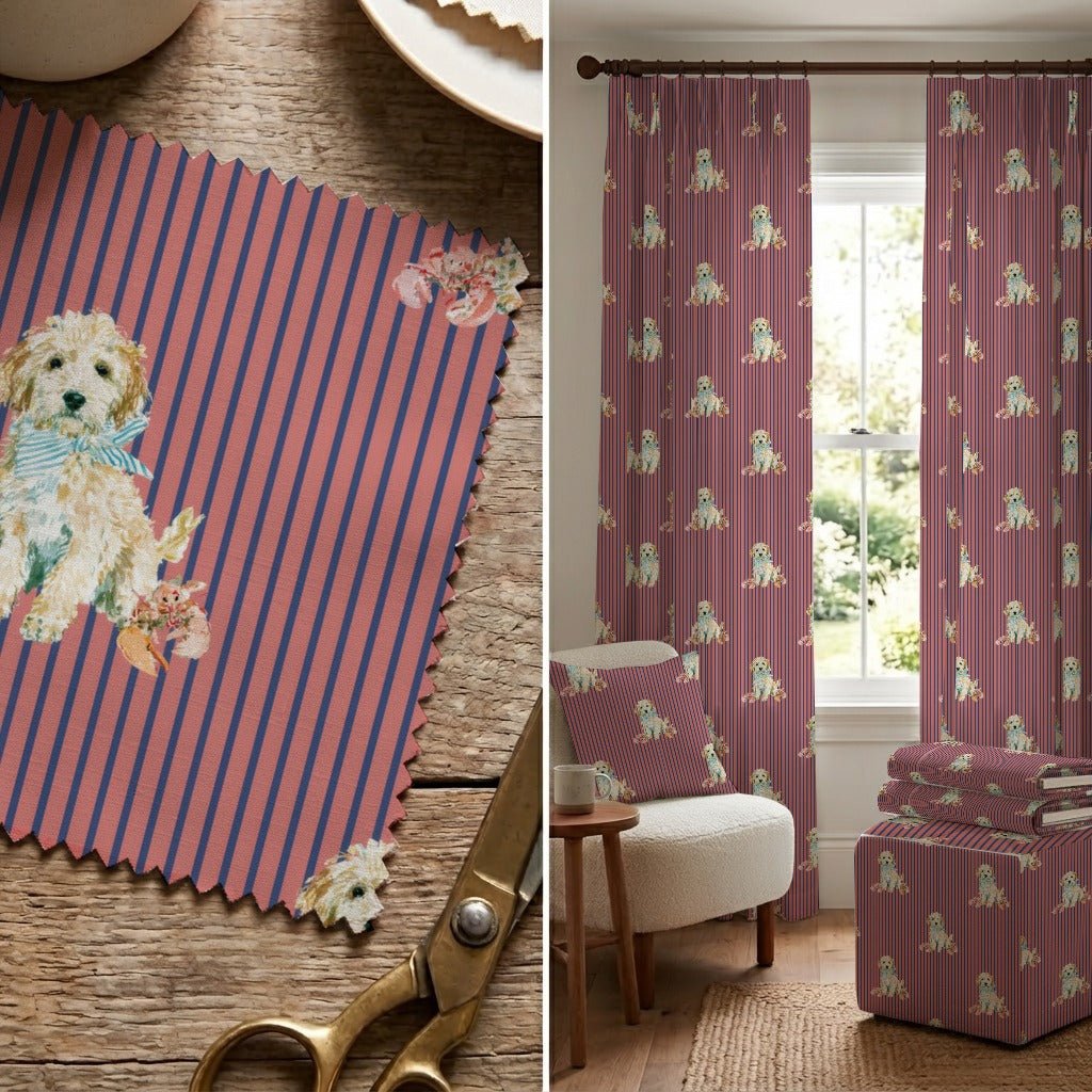 Lobster Golden Doodle - Fabric - Linen Rowe