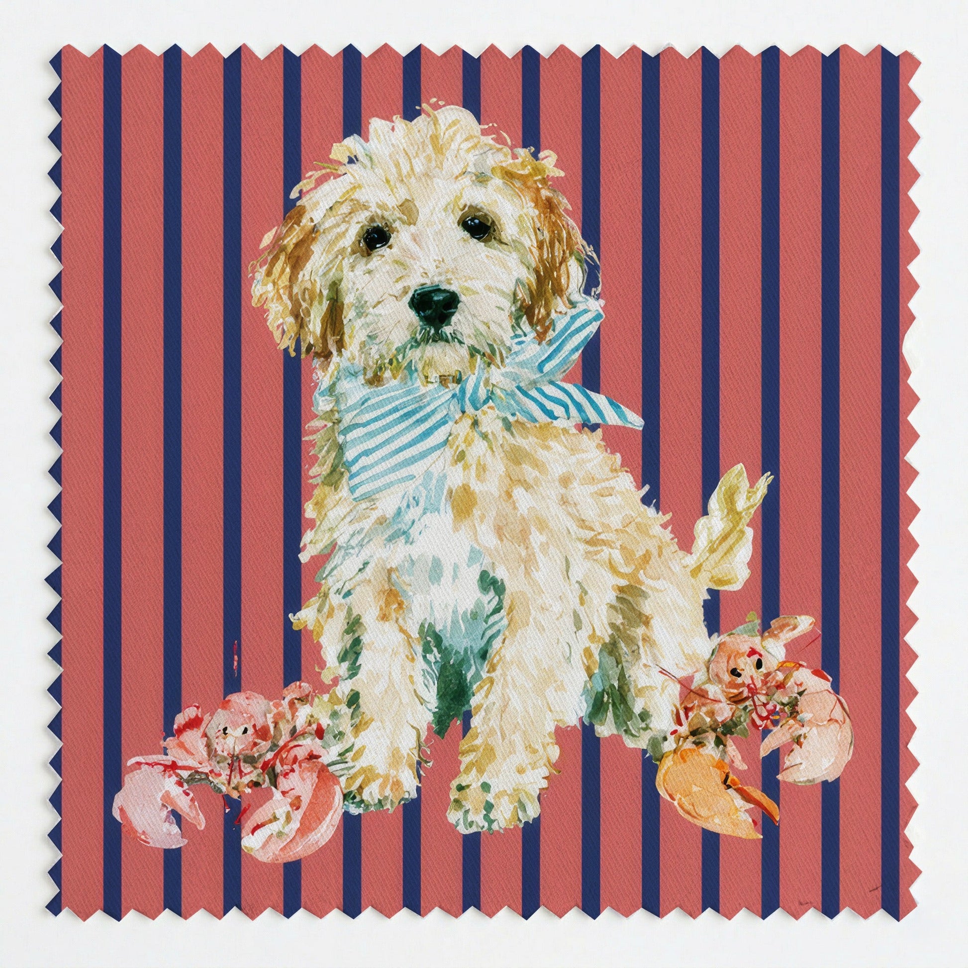Lobster Golden Doodle - Fabric - Linen Rowe