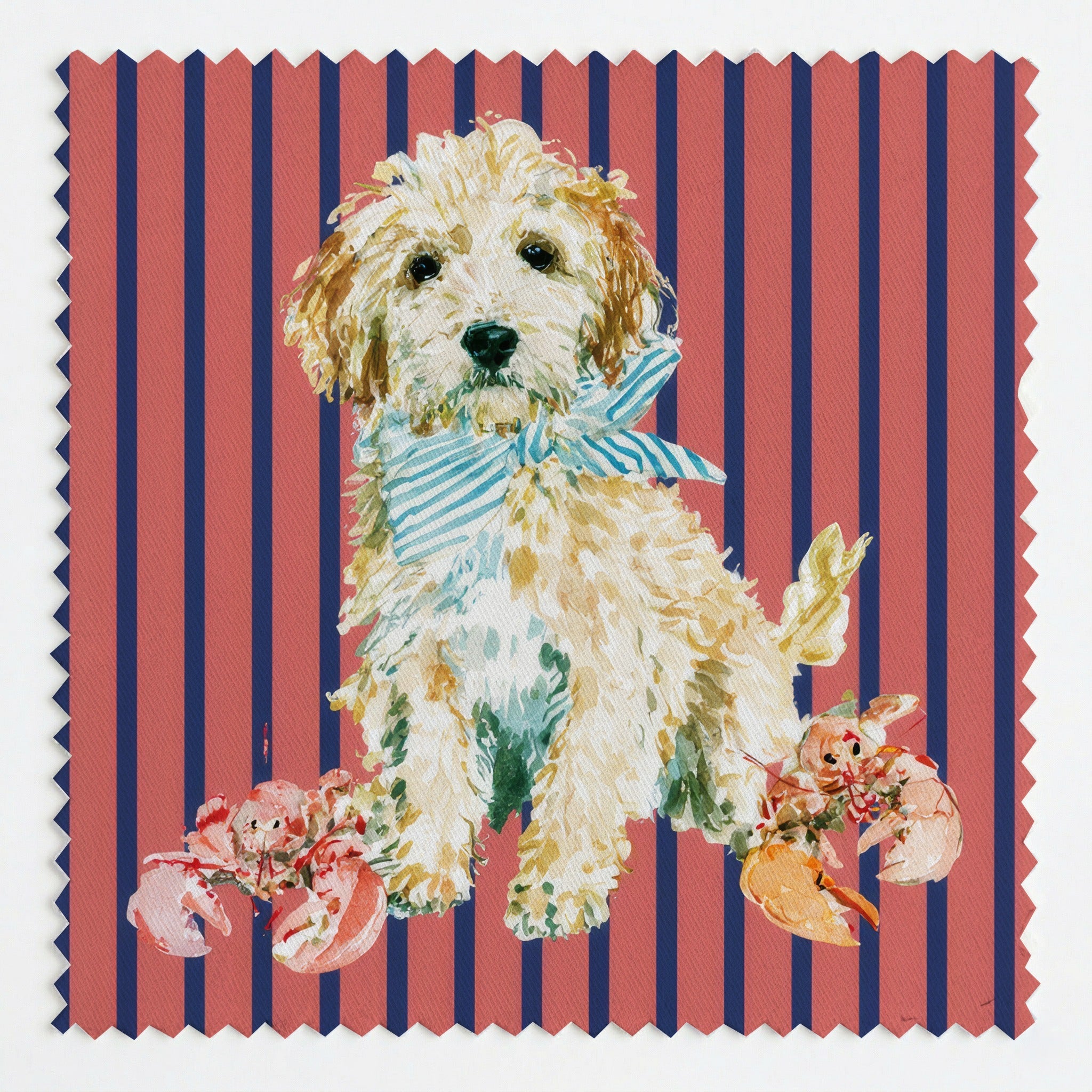 Lobster Golden Doodle - Fabric - Linen Rowe