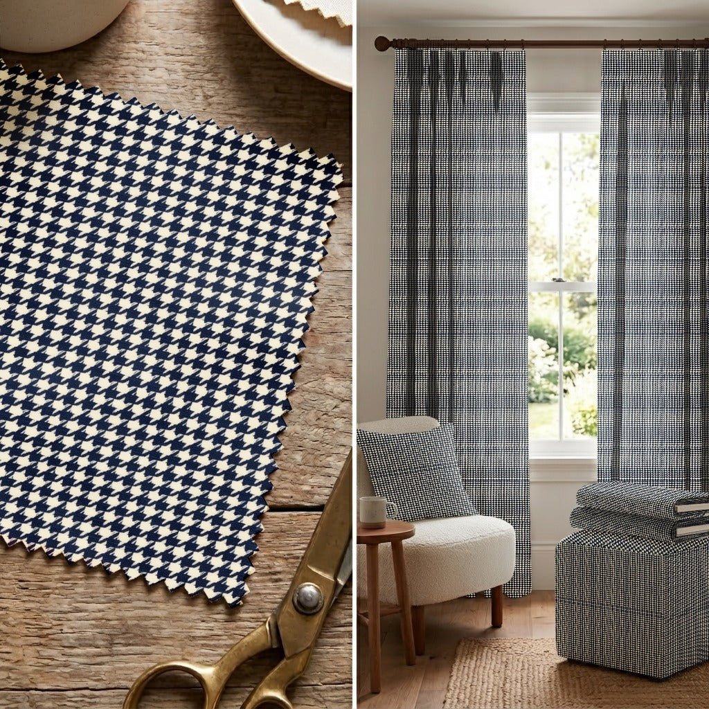 Lola Houndstooth - Fabric - Linen Rowe