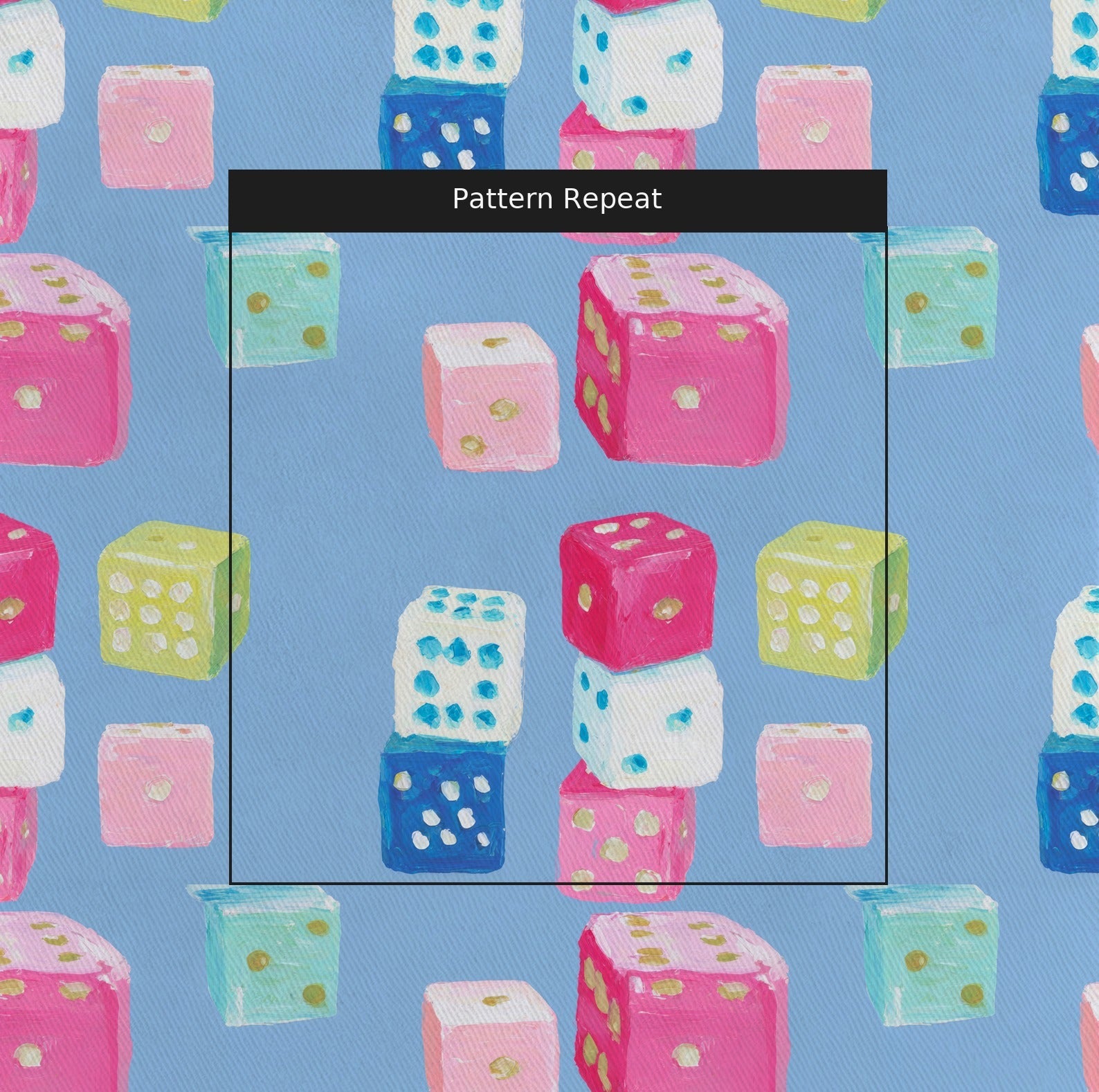 Mahjong Dice - Fabric - Linen Rowe