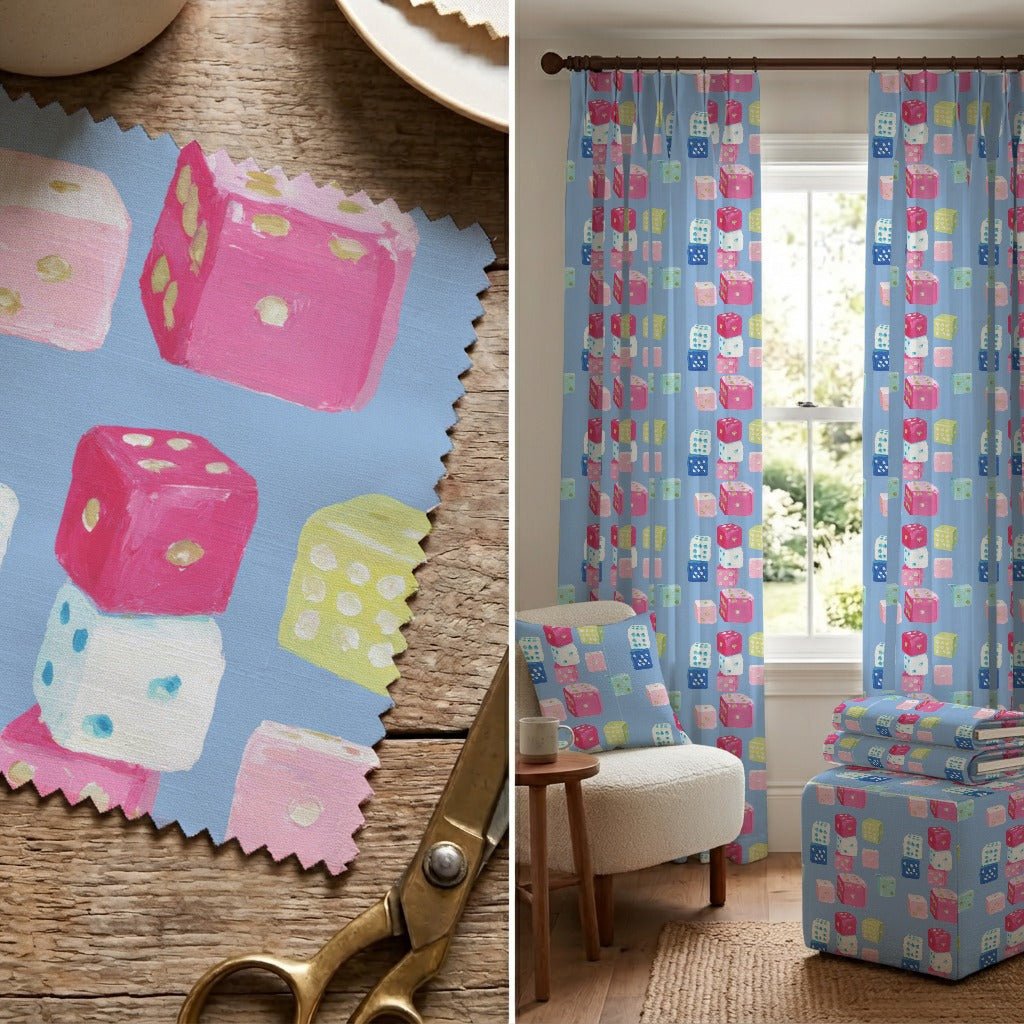 Mahjong Dice - Fabric - Linen Rowe