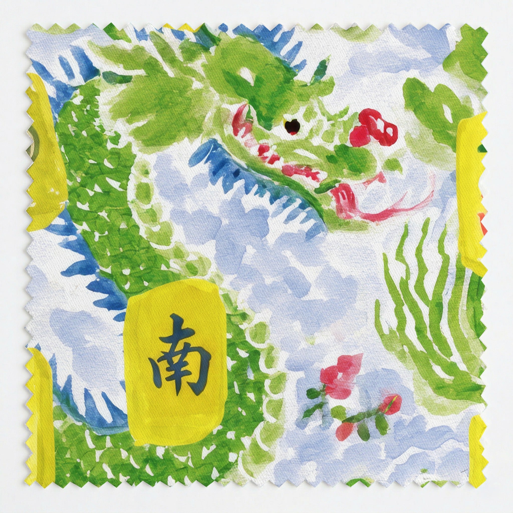 Mahjong Dragons - Fabric - Linen Rowe