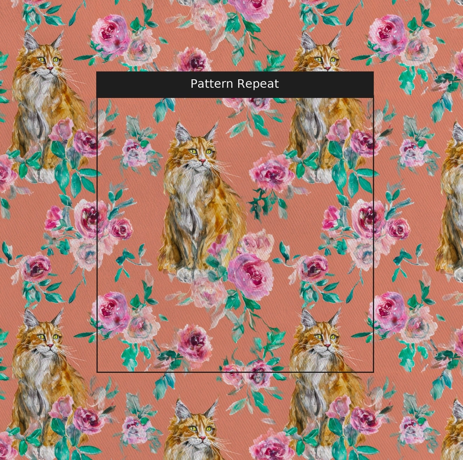 Maine Coon Botanical - Fabric - Linen Rowe