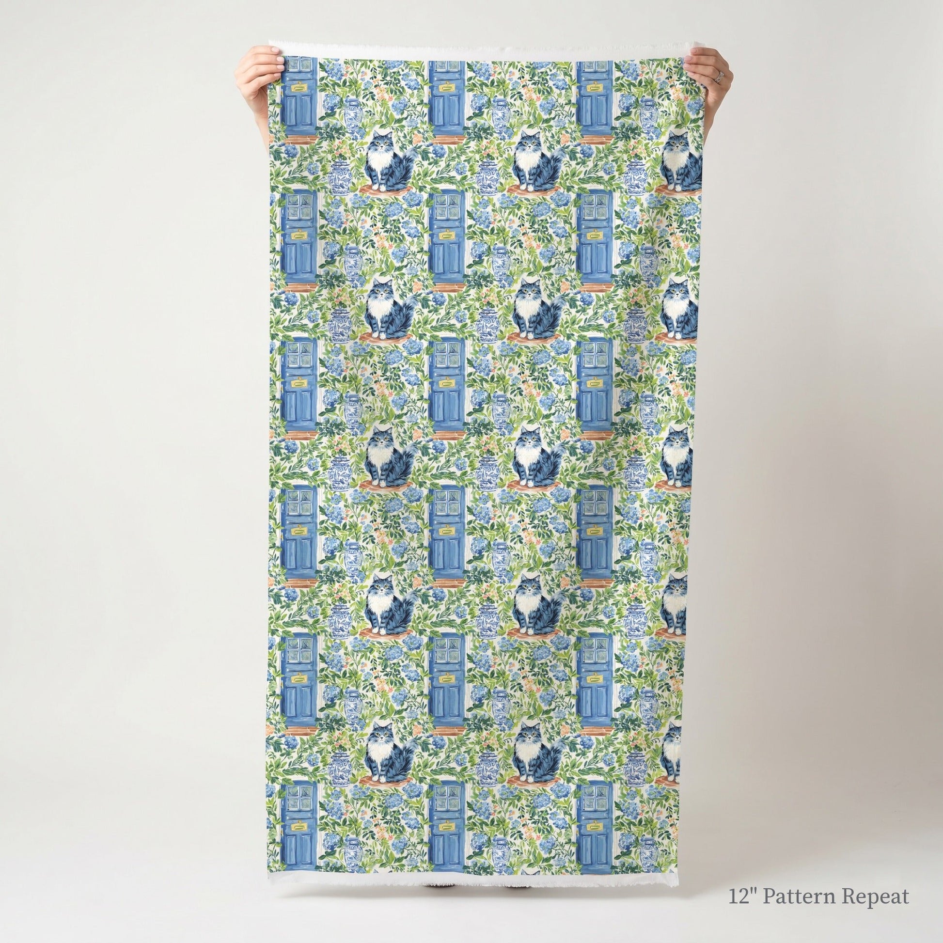 Maine Coon by the Stoop - Fabric - Linen Rowe