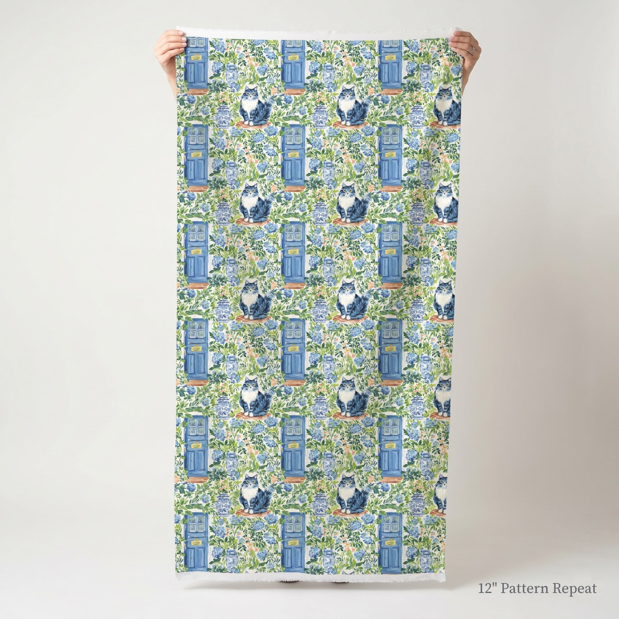 Maine Coon by the Stoop - Fabric - Linen Rowe