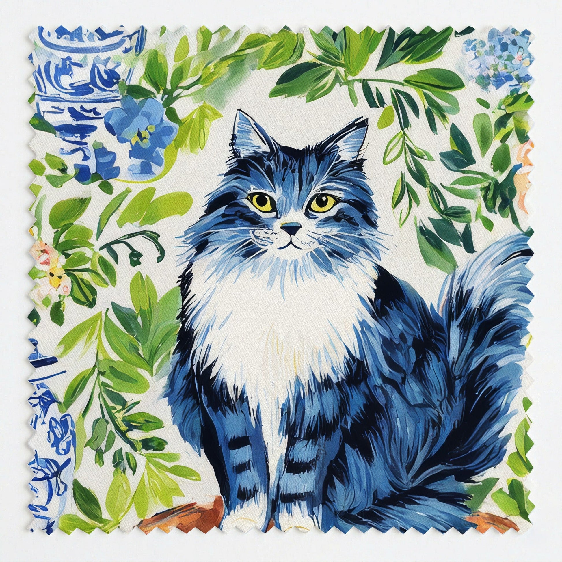 Maine Coon by the Stoop - Fabric - Linen Rowe