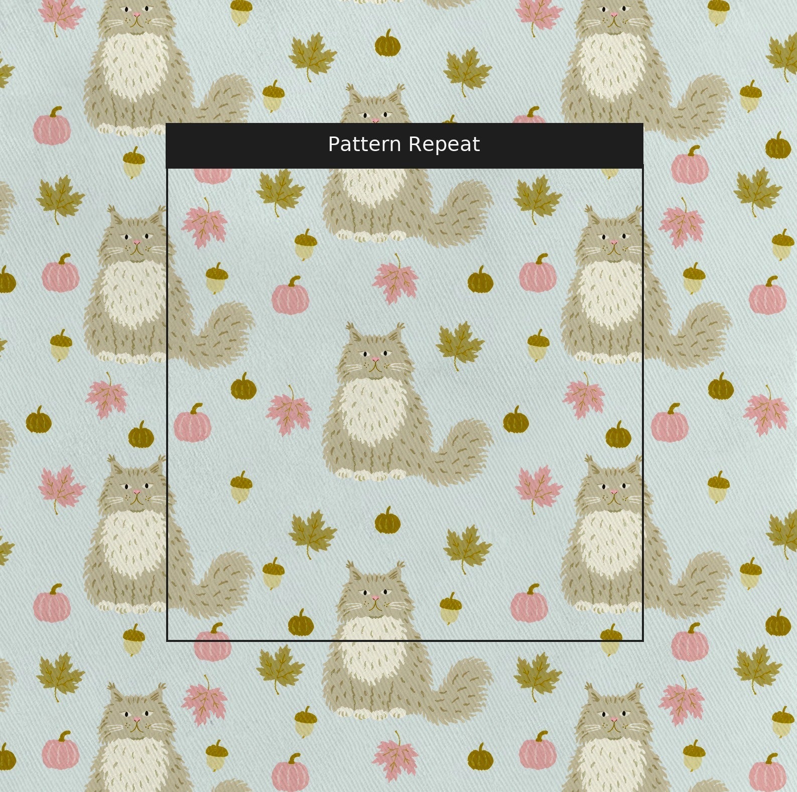 Maine Coon Fall - Fabric - Linen Rowe