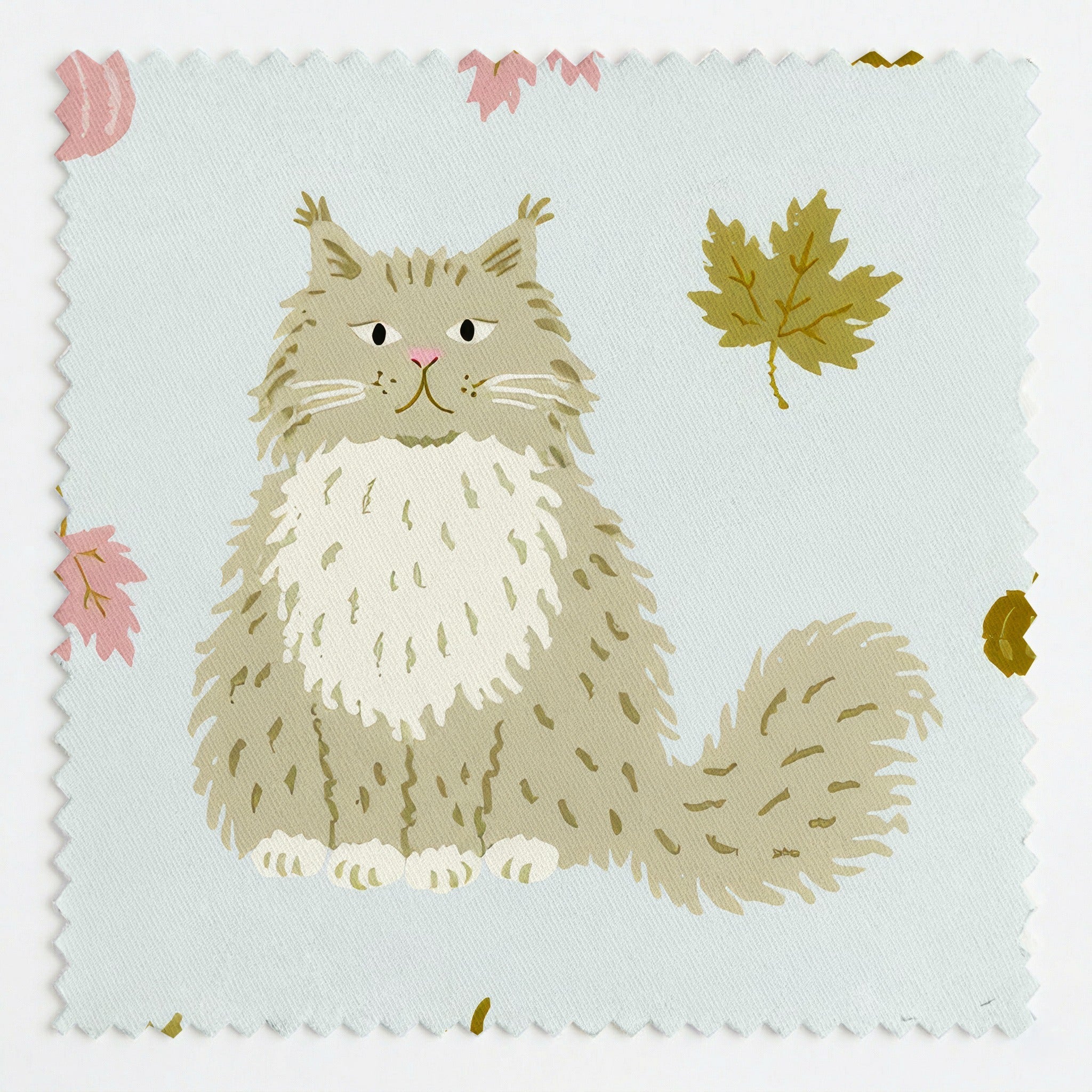 Maine Coon Fall - Fabric - Linen Rowe